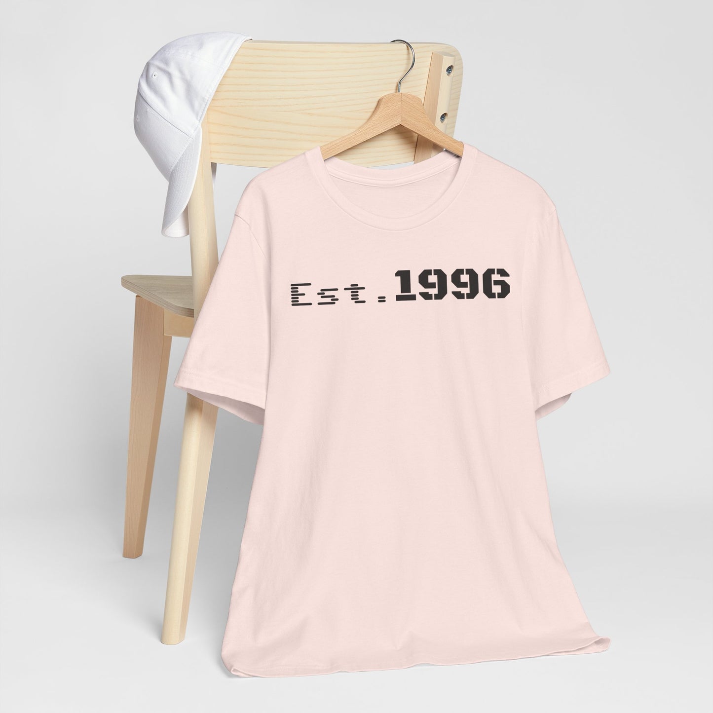Unisex Jersey Tee - 'Est. 1996' Graphic Shirt, Birthday Gift, Casual Wear, Vintage Style, Retro Fashion, Gift for Him/Her