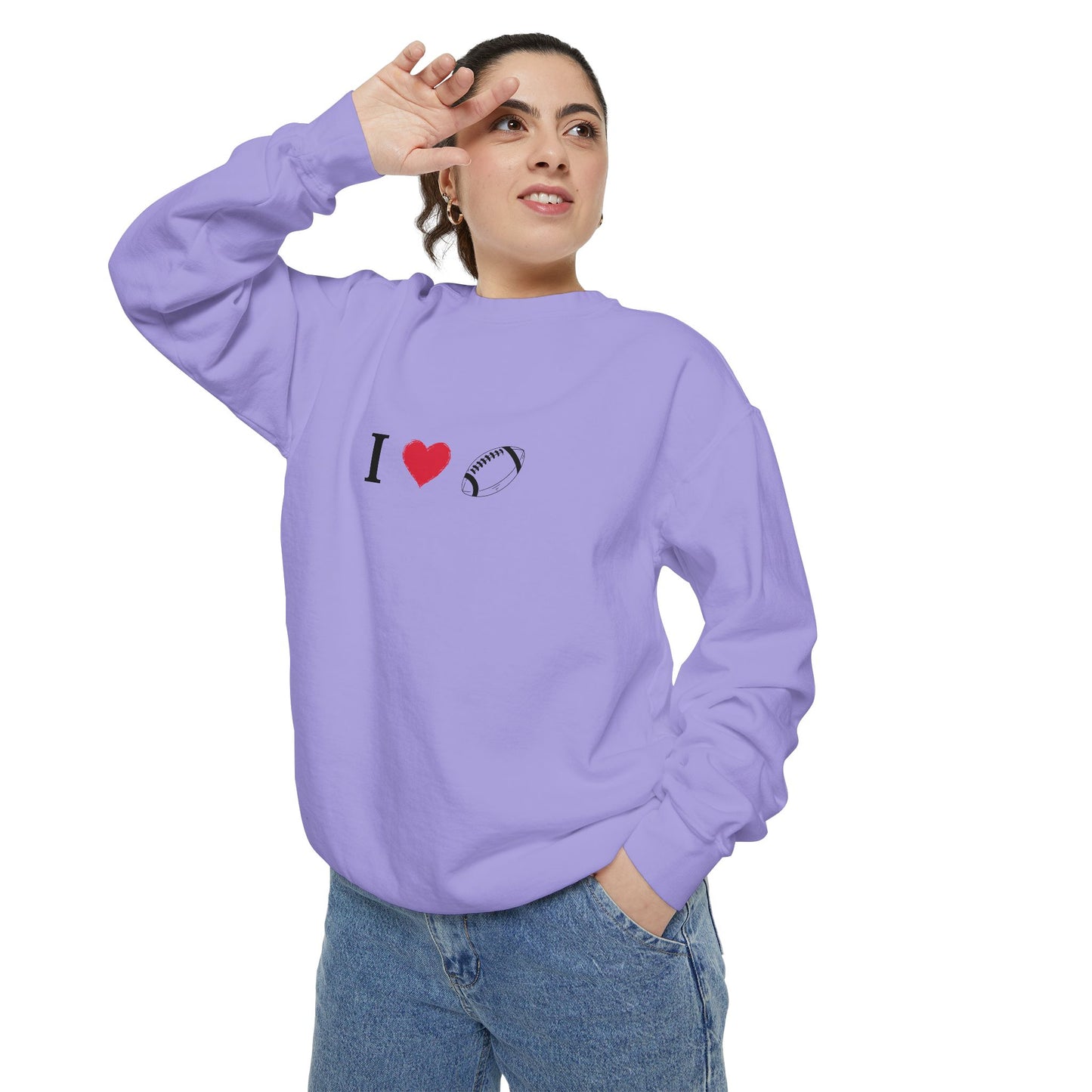 Unisex Sweatshirt, I love Football, Cozy, Perfect for Everyday Wear, Gift Idea for Friends, Couples, and Special Occasions