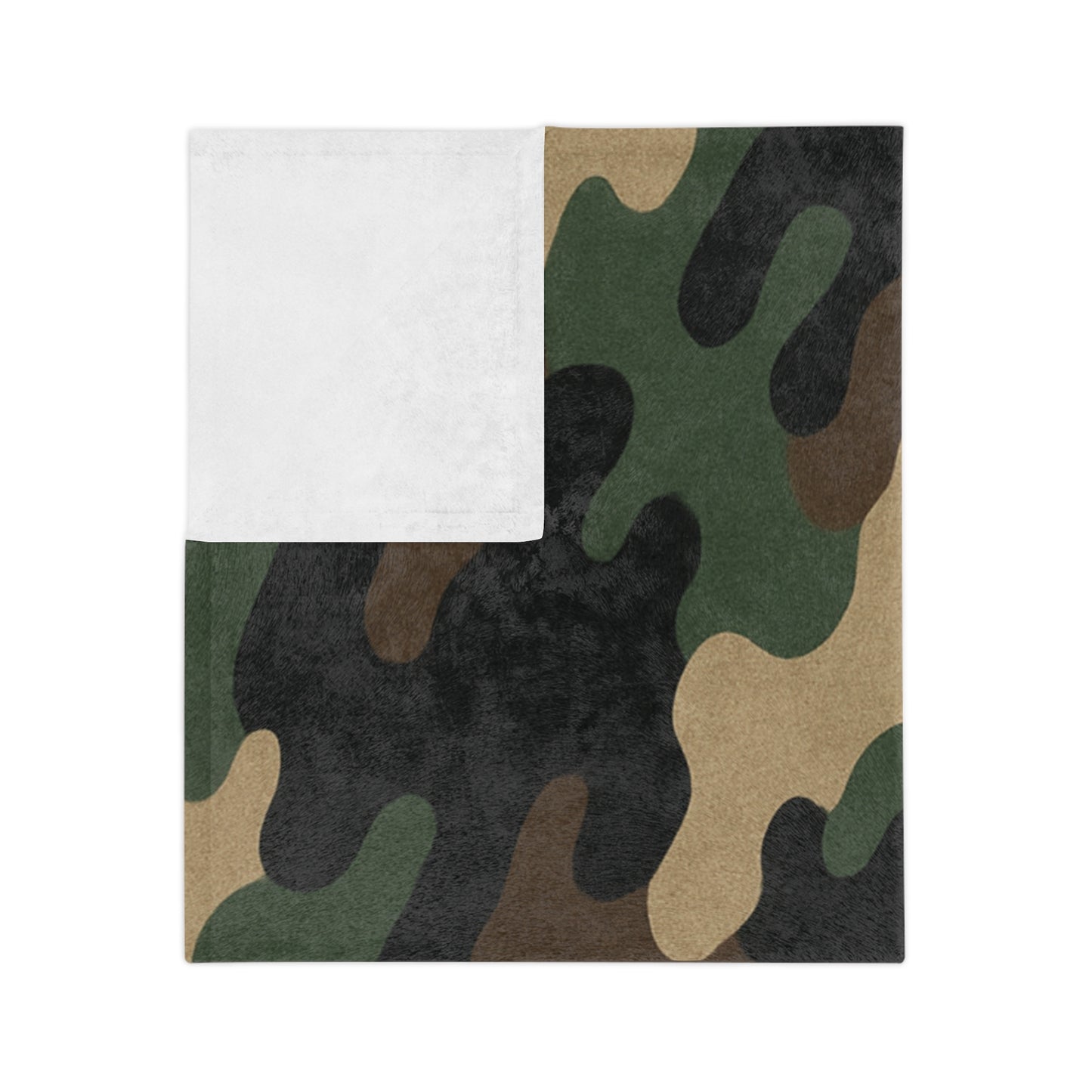 Cozy Camo Velveteen Microfiber Blanket - Soft, Warm, Perfect for Camping, Outdoors, Military Theme, Home Decor, Gift Idea