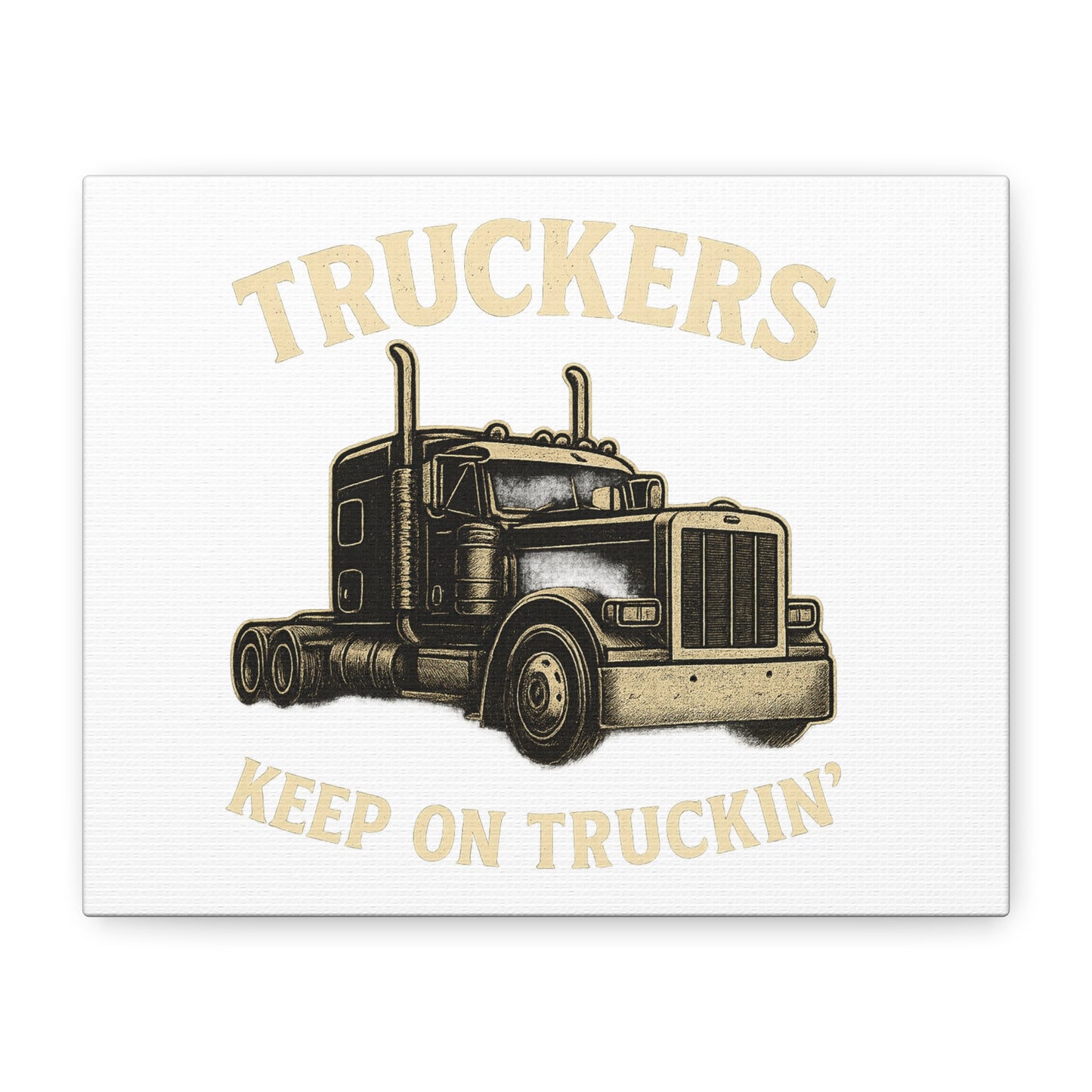 Truckers Canvas Wall Art, Keep on Truckin' Decor, Gift for Drivers, Trucking Artwork, Transportation Gift - product image