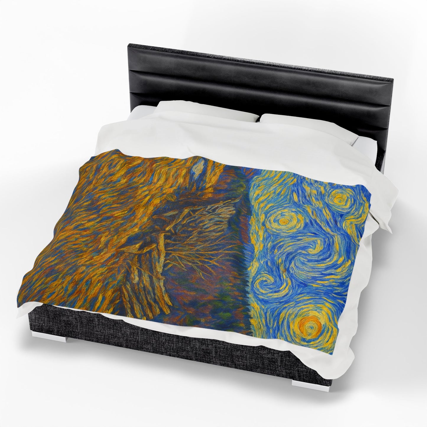 Starry Night Velveteen Plush Blanket, Cozy Throw Blanket for Home Decor, Gift for Art Lovers, Perfect for Christmas or Home Warmth