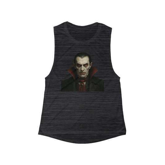 Gothic Vampire Women's Flowy Muscle Tank | Halloween Fashion, Spooky Top, Horror-Themed Apparel, Gothic Style, Festival Wear