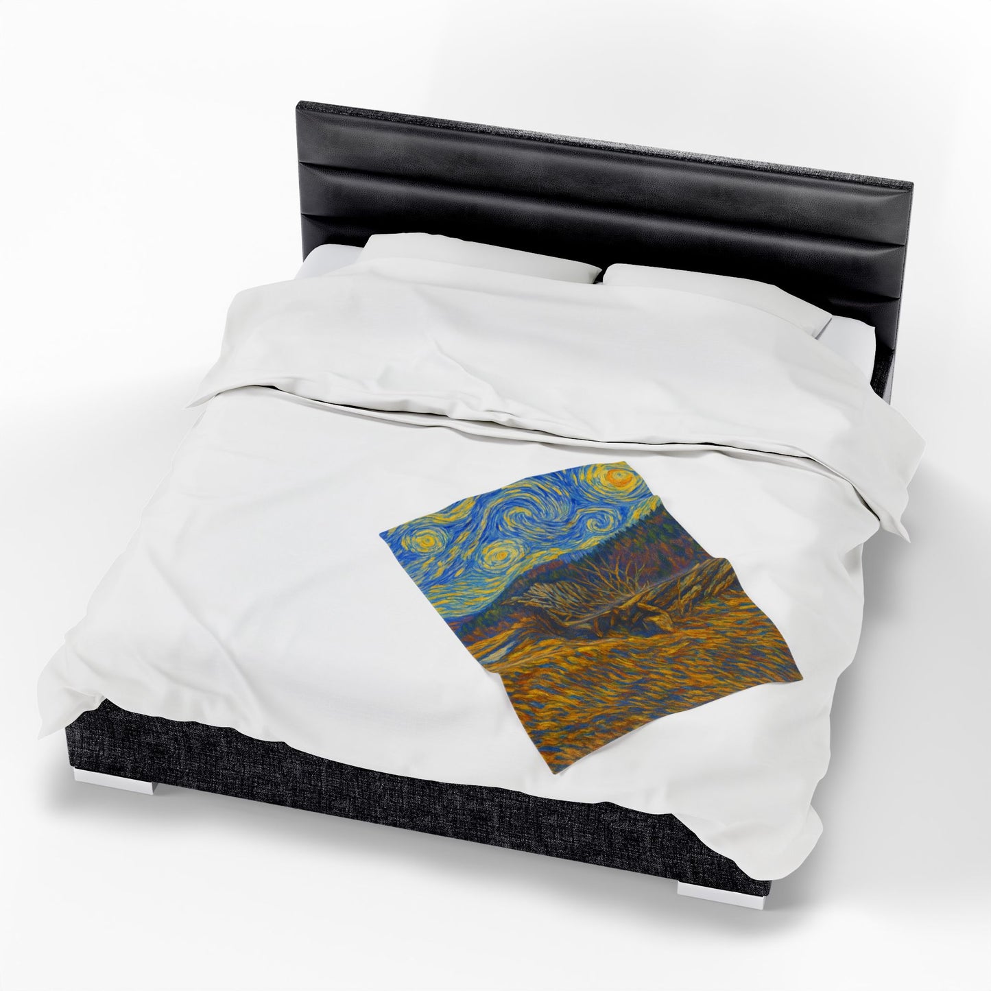 Starry Night Velveteen Plush Blanket, Cozy Throw Blanket for Home Decor, Gift for Art Lovers, Perfect for Christmas or Home Warmth