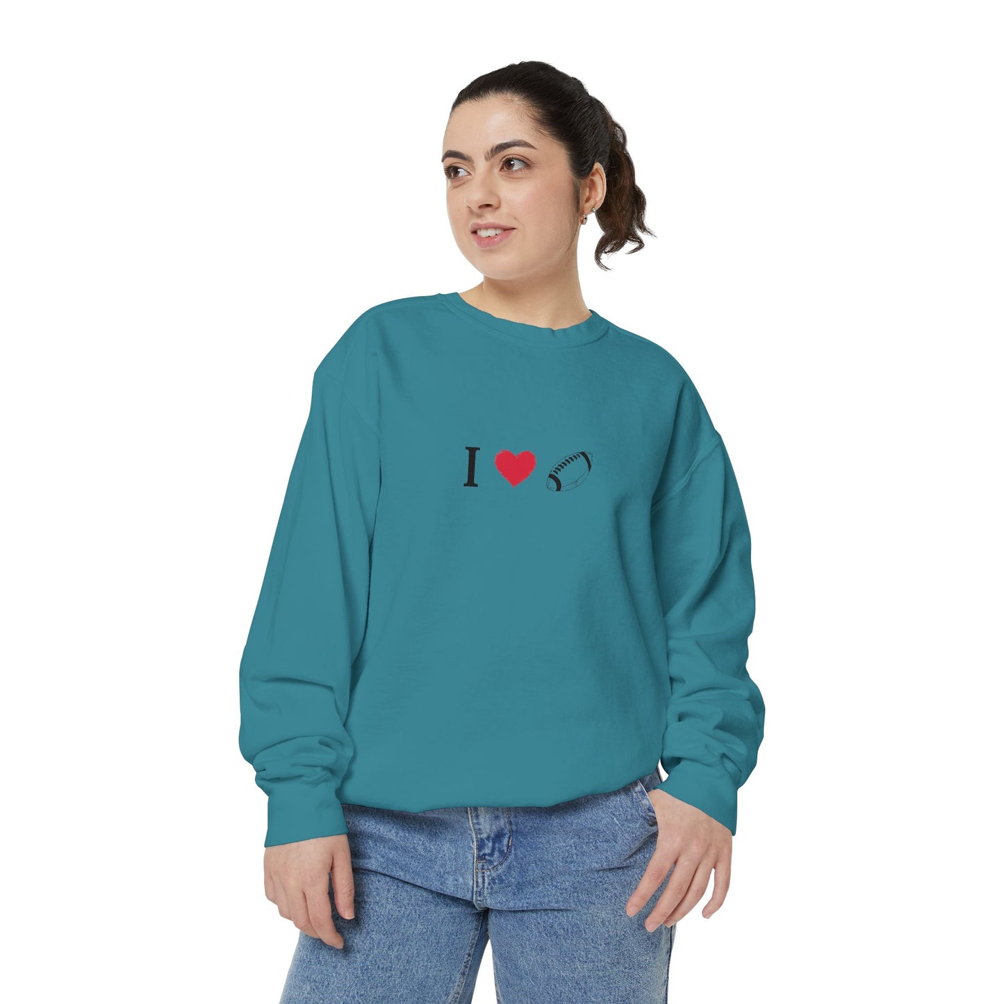 Unisex Sweatshirt, I love Football, Cozy, Perfect for Everyday Wear, Gift Idea for Friends, Couples, and Special Occasions