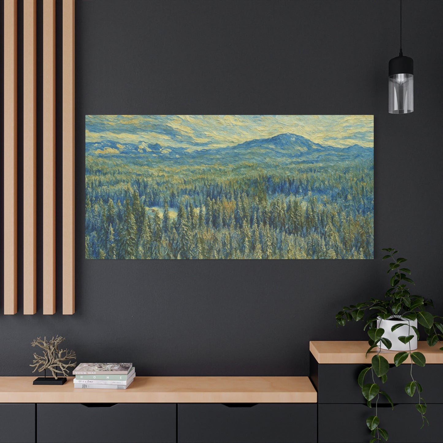 Scenic Landscape Canvas Print, Rustic Home Decor, Wall Art for Nature Lovers, Gift for Art Enthusiasts, Serene Forest Artwork