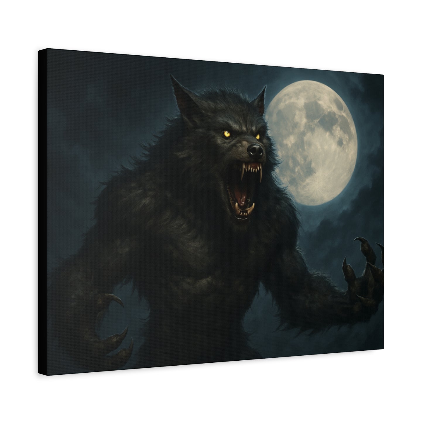 Werewolf Moon Canvas Art | Dark Fantasy Decor for Halloween, Gothic Home, Werewolf Lover Gift, Unique Wall Art, Spooky Decor