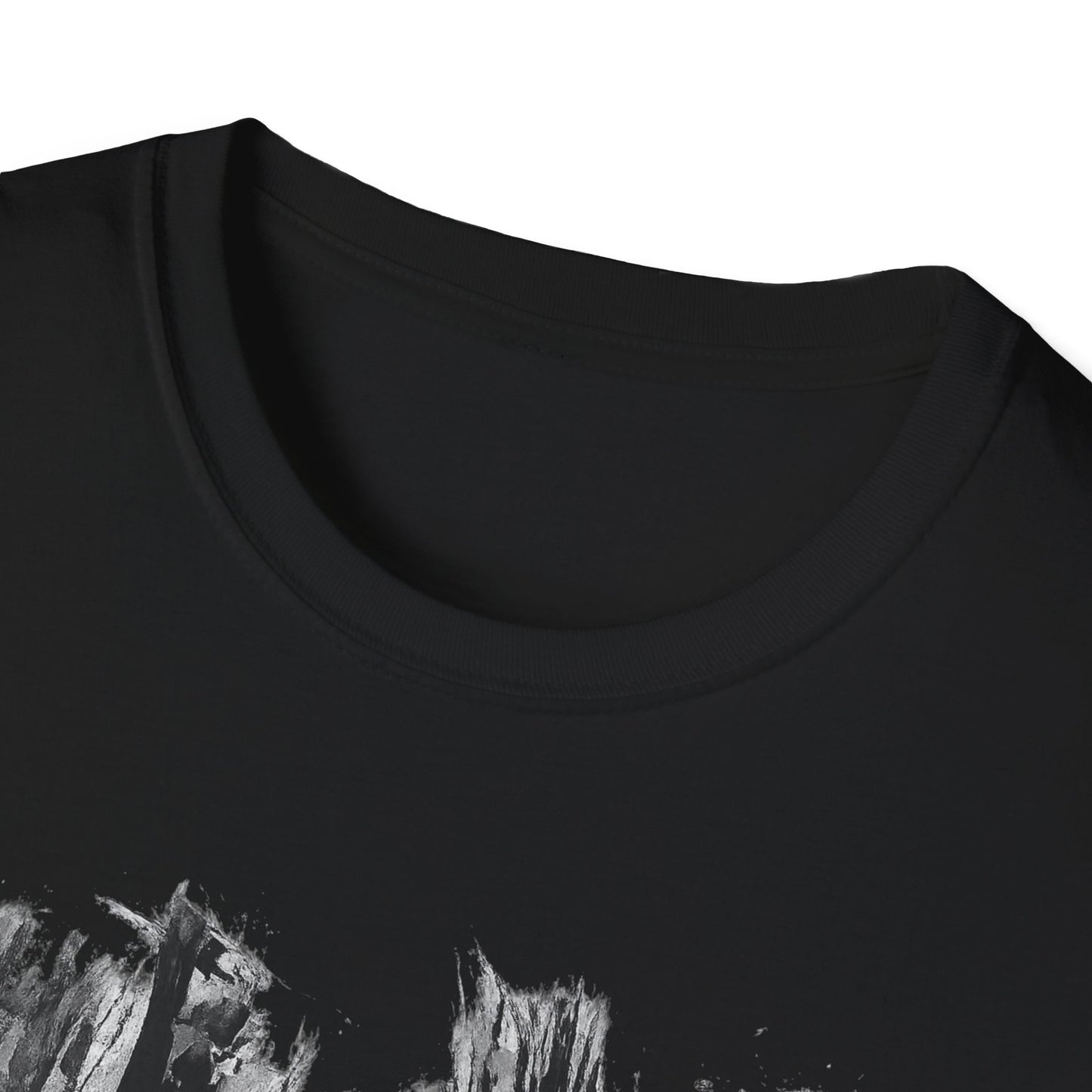 Unisex Softstyle T-Shirt with Abstract Landscape Art, Casual Wear, Gift for Art Lovers, Everyday Fashion, Nature Inspired Tee