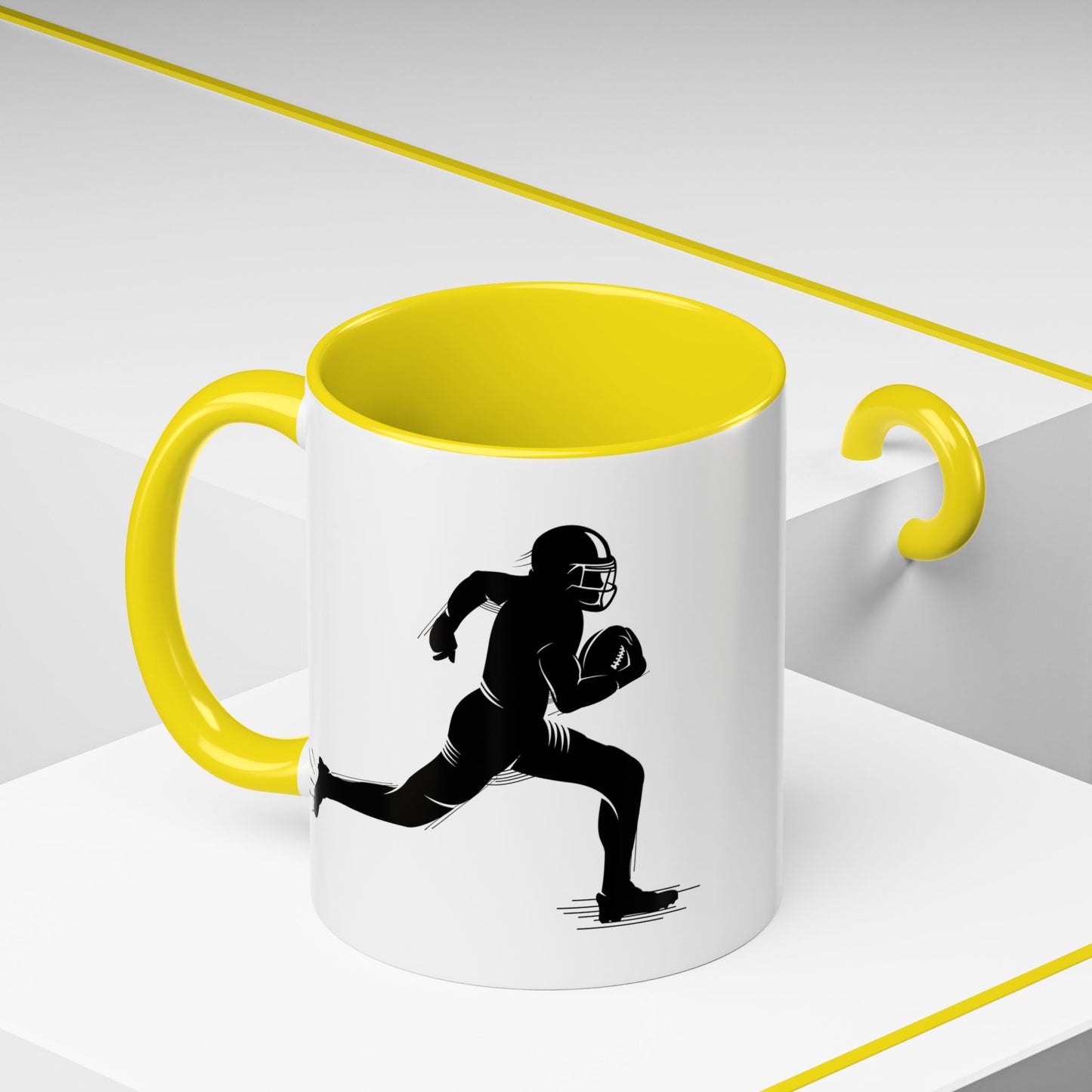 Football Player Themed Accent Coffee Mug, Sports Fan Gift, Unique Mug for Athletes, Coffee Lover, Game Day Essential