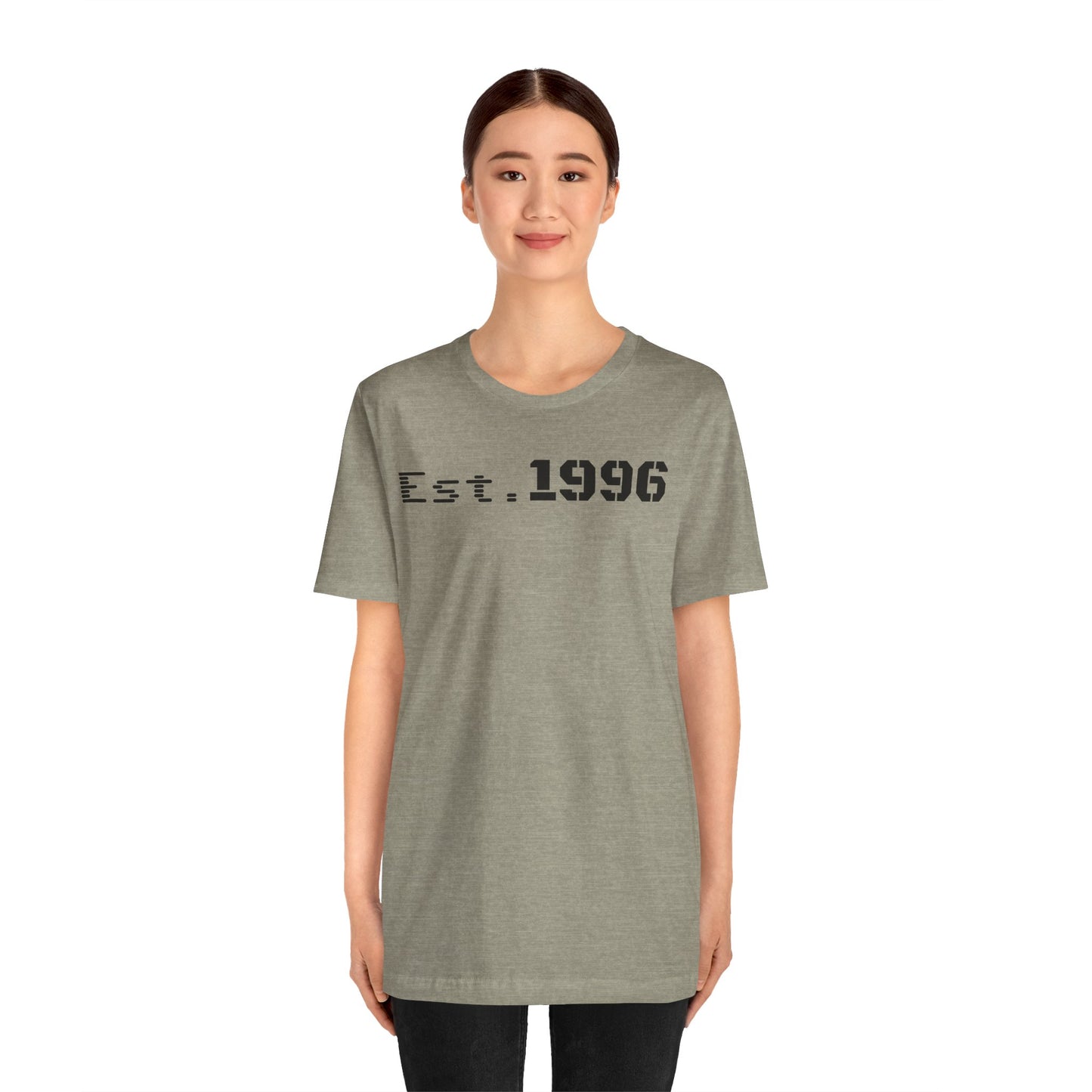 Unisex Jersey Tee - 'Est. 1996' Graphic Shirt, Birthday Gift, Casual Wear, Vintage Style, Retro Fashion, Gift for Him/Her