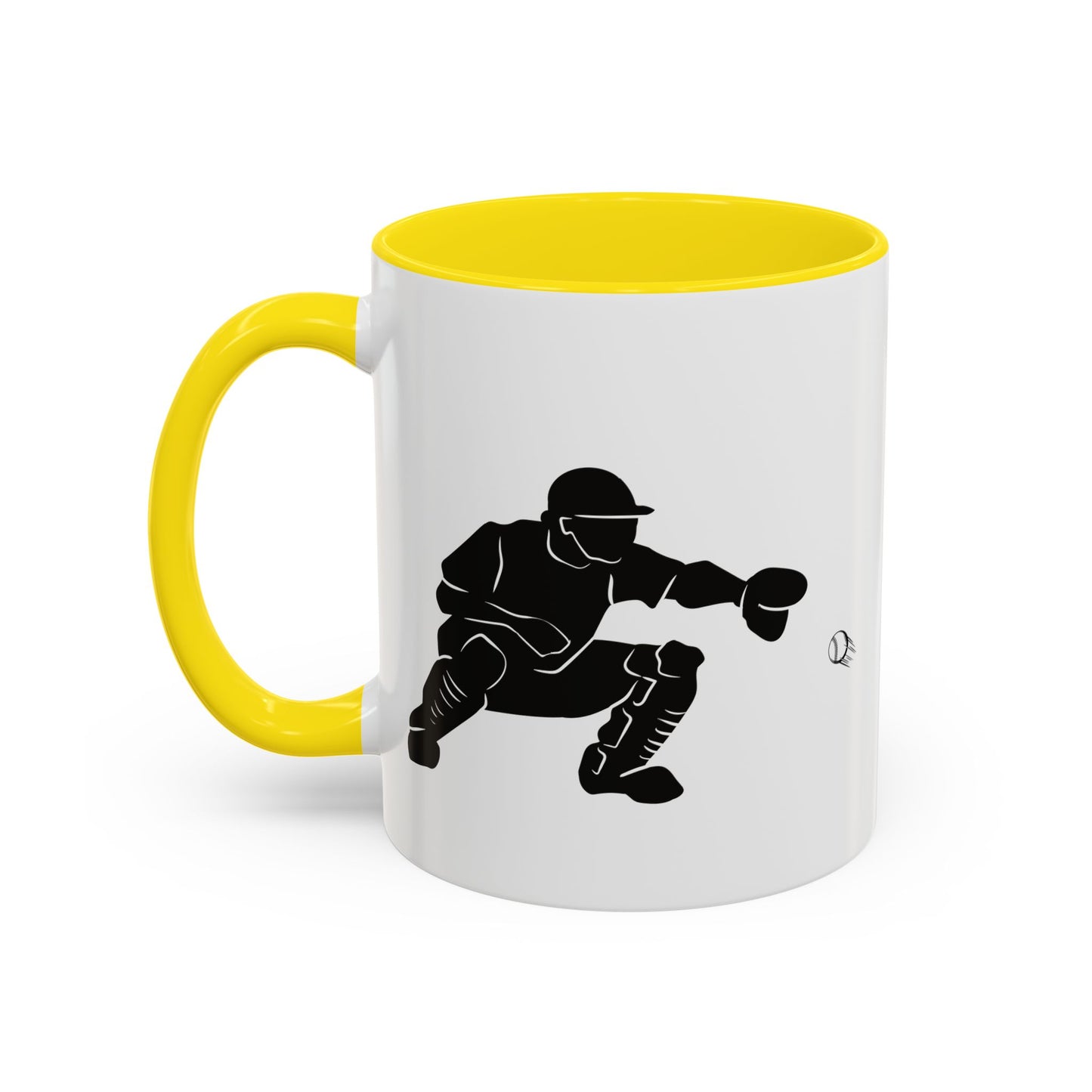 Baseball Catcher Coffee Mug, Sports Gift for Coaches, Black Accent Mug for Fans, Perfect for Birthdays & Celebrations, Unique Cup
