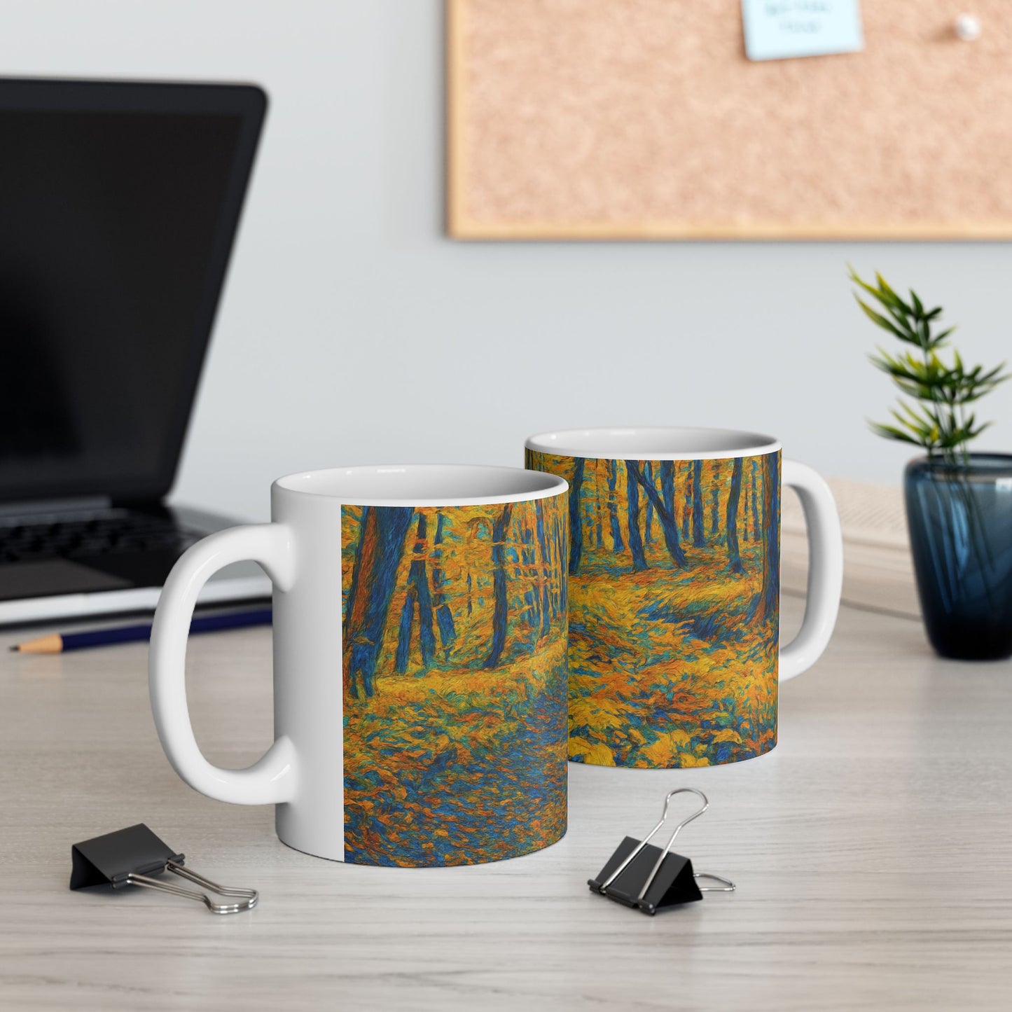 Ceramic Mug - Autumn Forest, Cozy Drinks, Hot Beverages, Nature Lovers Gift, Fall Decor