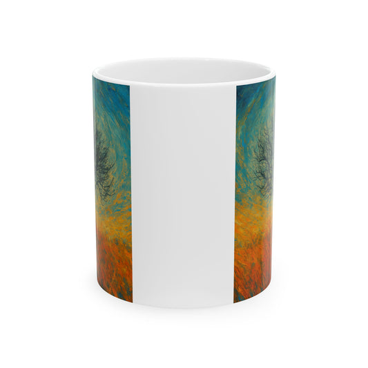 Vibrant Ceramic Mug - Sunset Mountain Design, Coffee Cup, Gift for Nature Lovers, Home Decor, Tea Mug, Unique Art Mug
