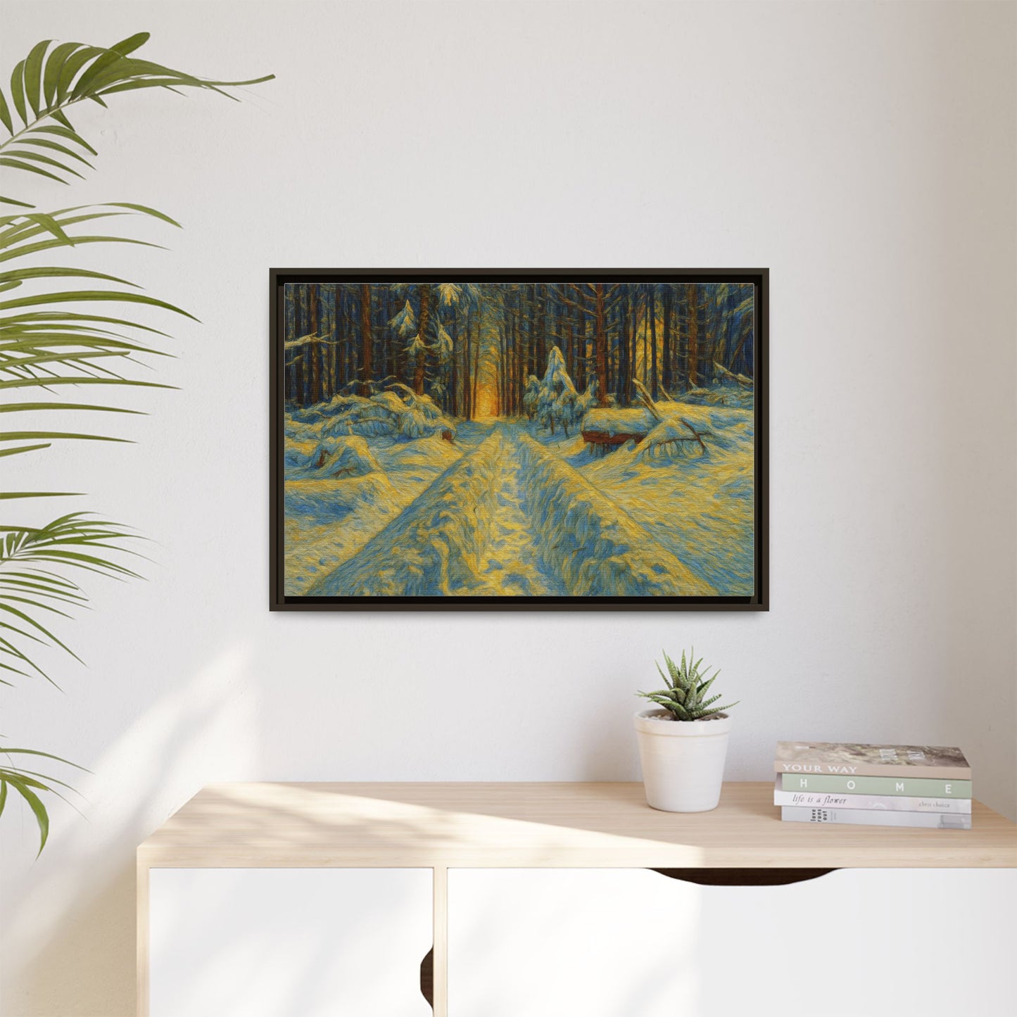 Canvas Art, Winter Landscape Wall Decor, Nature Lovers Gift, Seasonal Decor, Holiday Wall Art, Cozy Home Decoration, Framed Matte Canvas