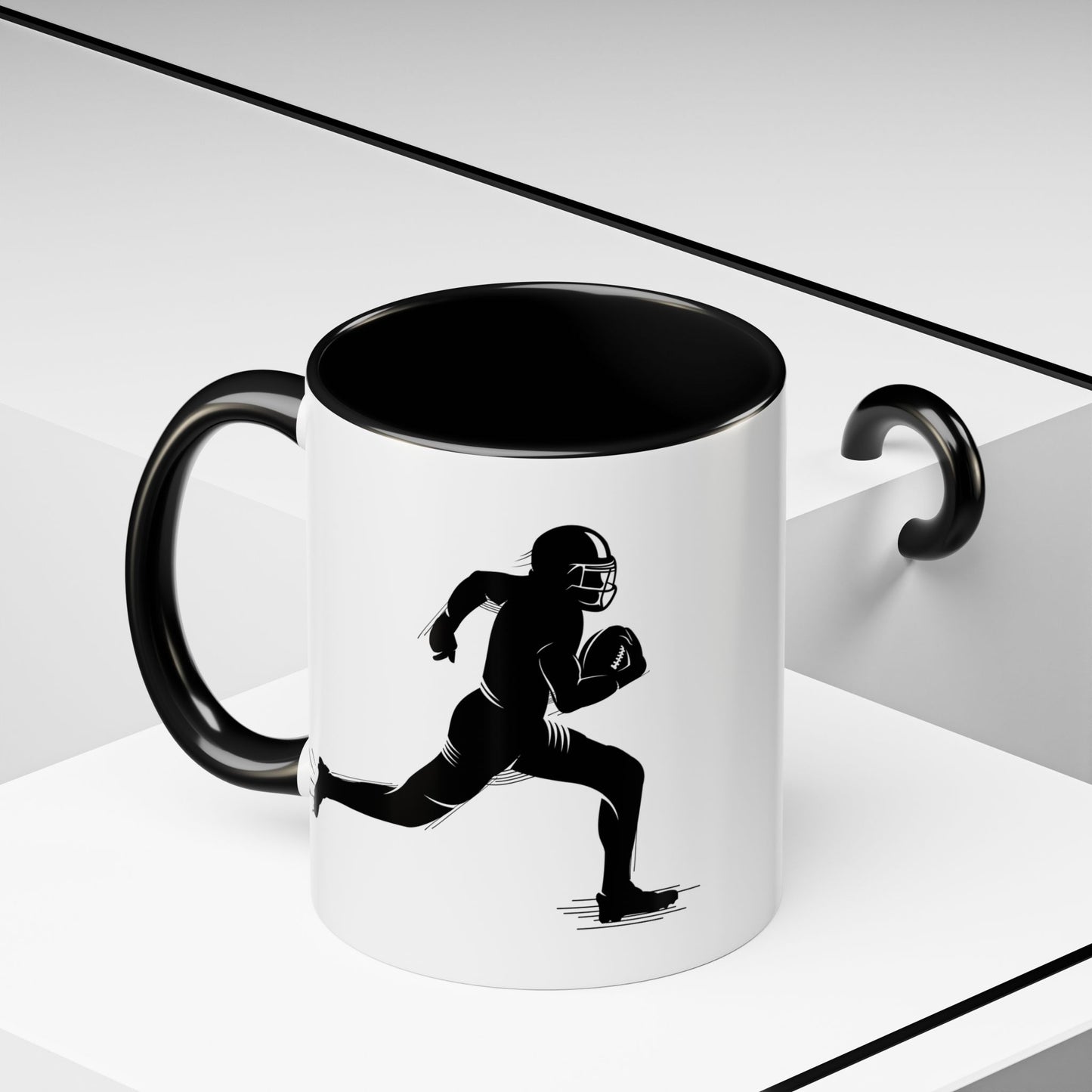 Football Player Themed Accent Coffee Mug, Sports Fan Gift, Unique Mug for Athletes, Coffee Lover, Game Day Essential