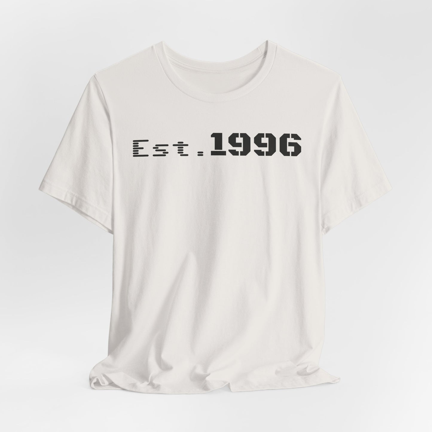 Unisex Jersey Tee - 'Est. 1996' Graphic Shirt, Birthday Gift, Casual Wear, Vintage Style, Retro Fashion, Gift for Him/Her