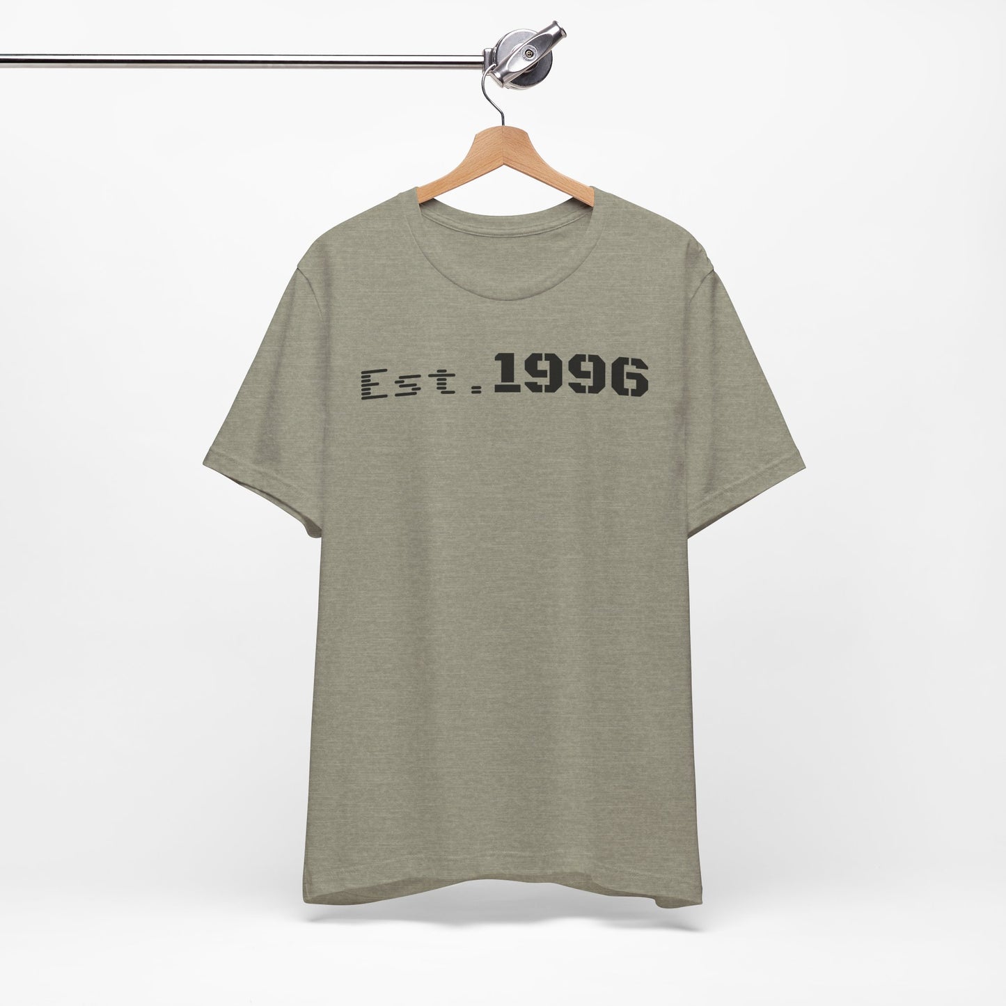 Unisex Jersey Tee - 'Est. 1996' Graphic Shirt, Birthday Gift, Casual Wear, Vintage Style, Retro Fashion, Gift for Him/Her