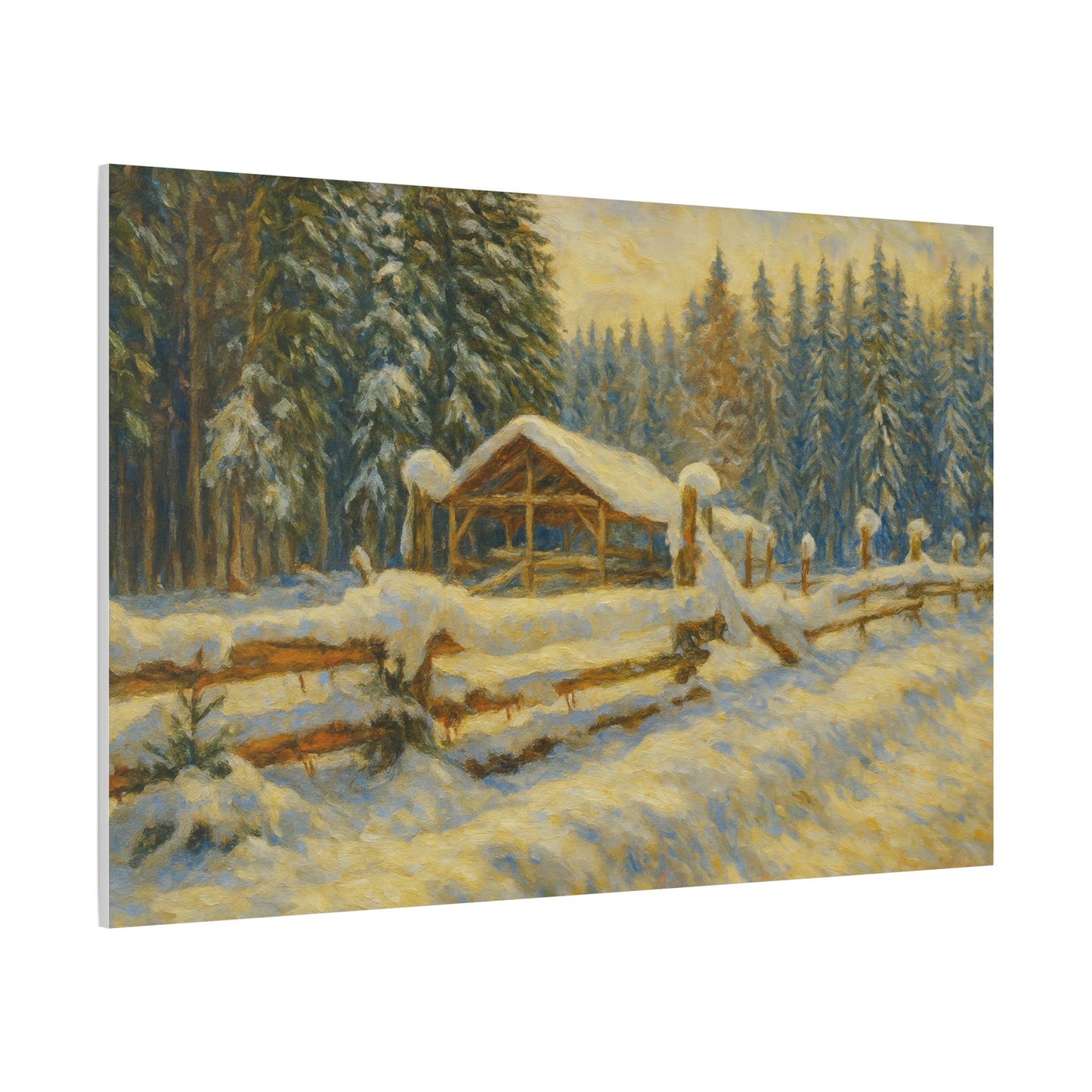 Canvas Wall Art, Winter Landscape Print, Home Decor, Rustic Art, Gift for Nature Lovers, Holiday Decoration