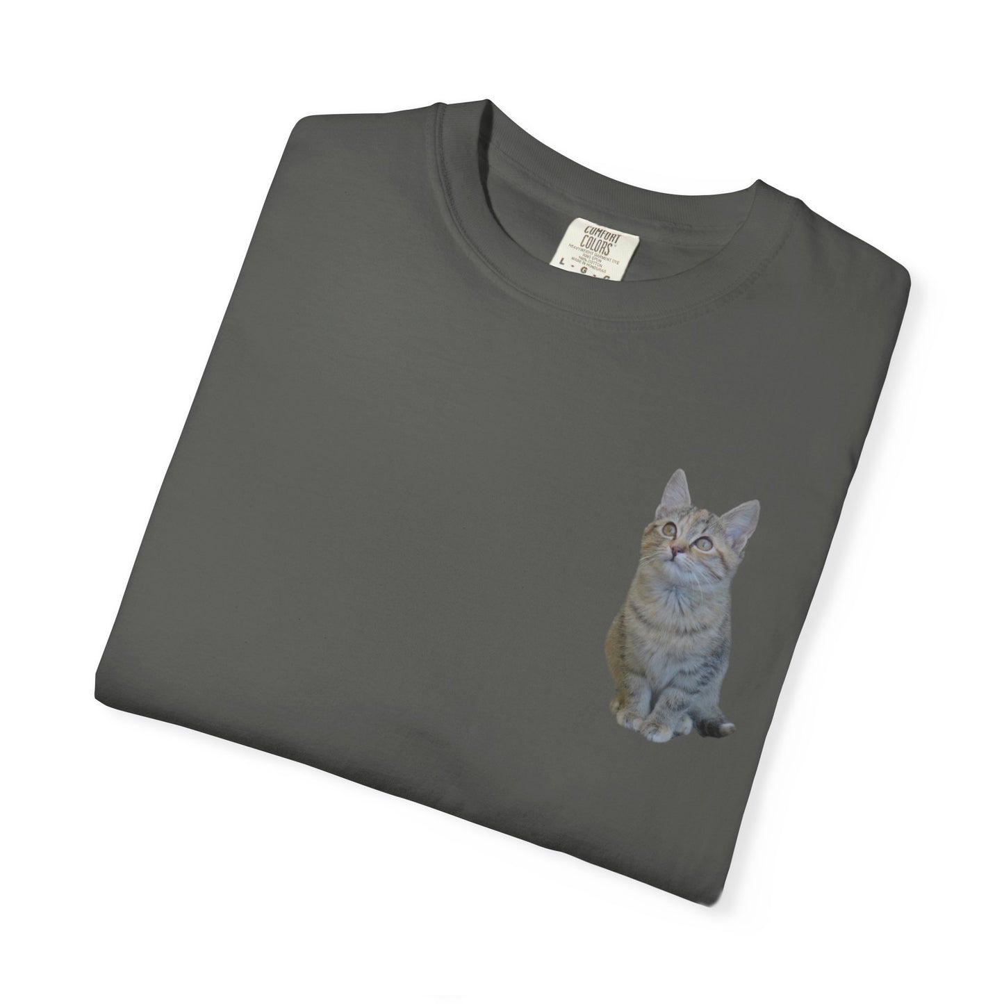 Whimsical Cat Pocket T-Shirt for Cat Lovers