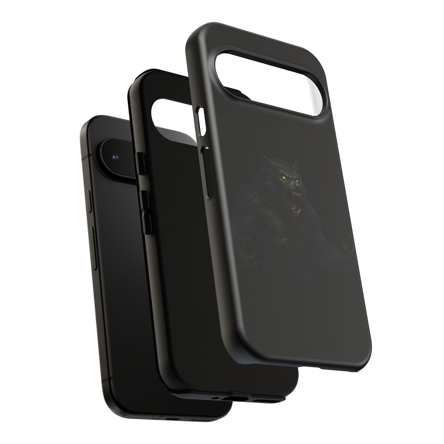 Werewolf Phone Case, Tough Cases, Black Panther Design, Gift for Animal Lovers, Phone Accessories, Fierce Phone Protection
