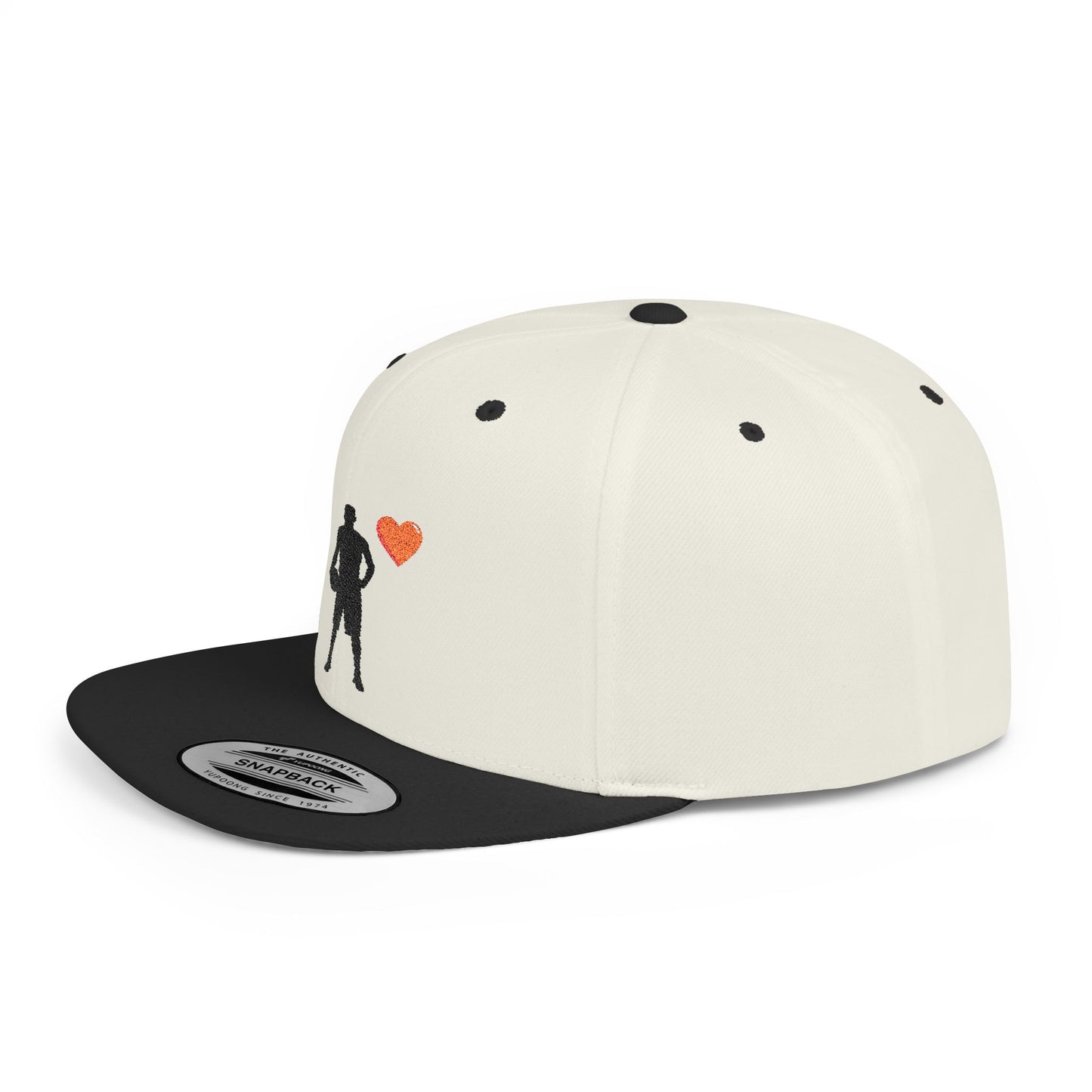 Sporty Love Flat Bill Snapback Hat – Adjustable Cap for Athletes, Casual Wear, Gifts for Sports Fans, Basketball Enthusiasts, Unique
