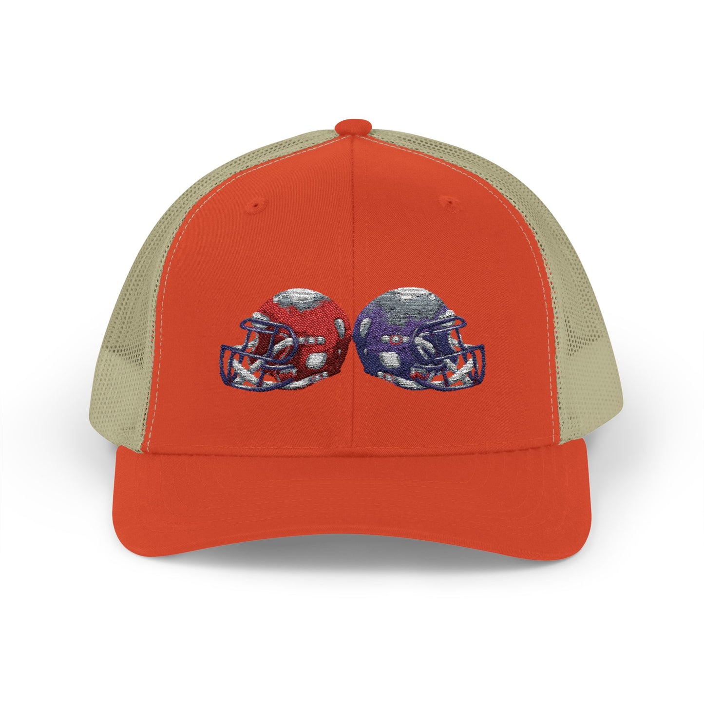 Sporty Snapback Trucker Cap with Football Helmets, Baseball Cap, Outdoor Activity Hat, Gift for Sports Fans, Team Spirit Wear