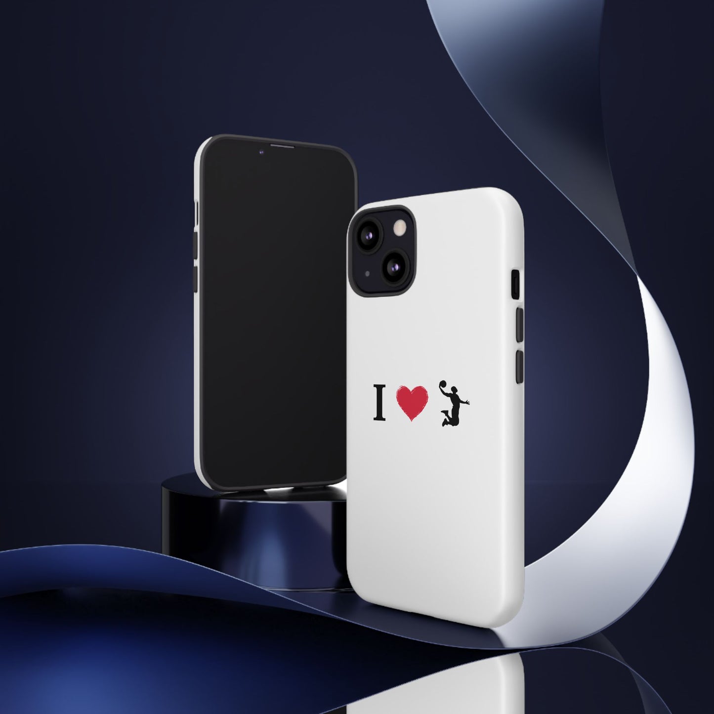 I Love Basketball Phone Case, Sporty Cell Cover, Basketball Gift for Players, Tough Cases, Love for Sports Accessories