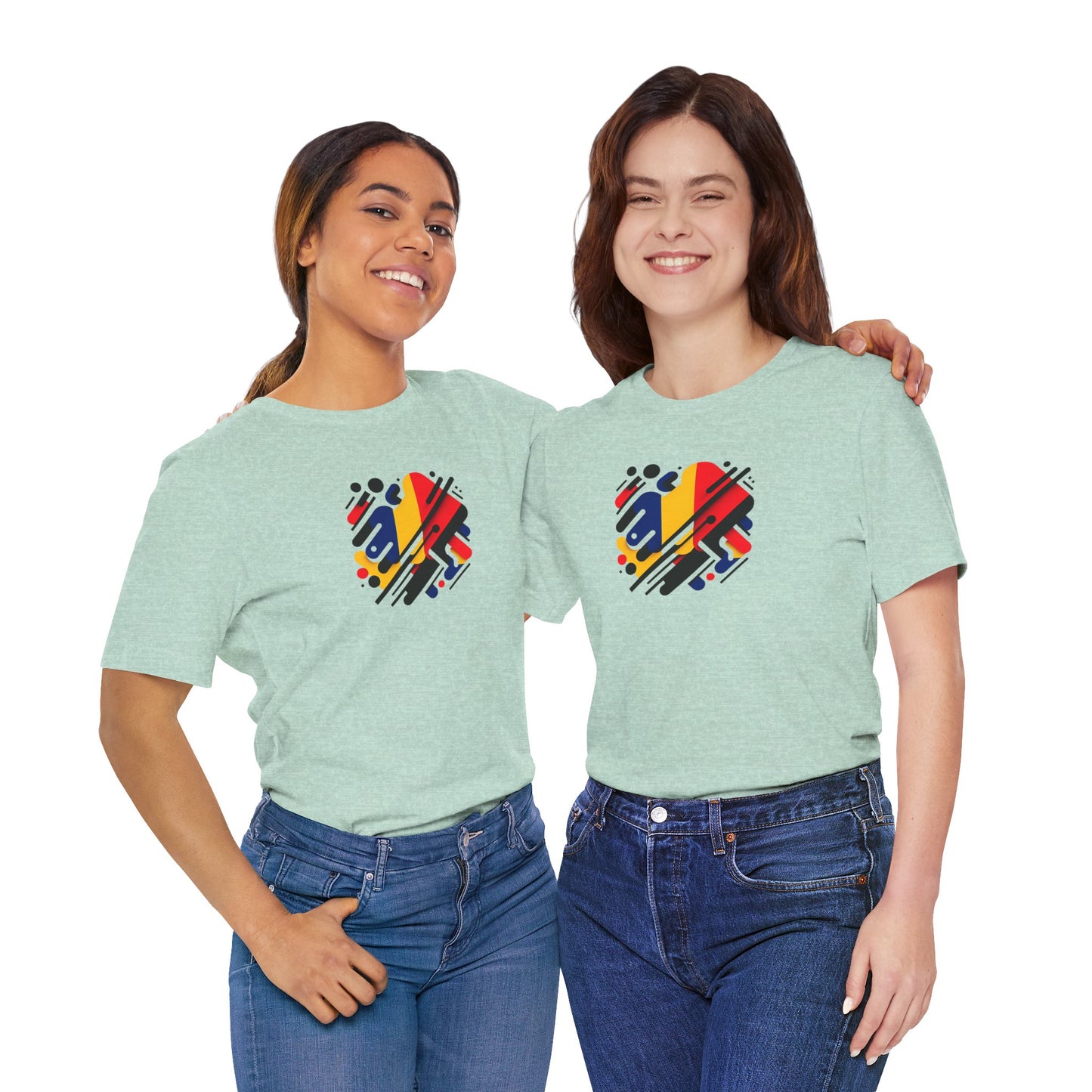 Artistic Heart Unisex Jersey Tee - Vibrant Graphic Tee, Casual Wear, Gift for Art Lovers, Birthday Surprise, Everyday Comfort