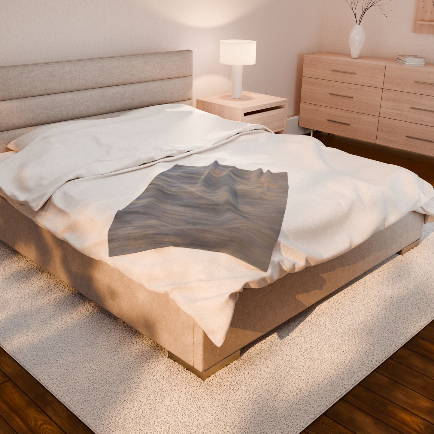 Cozy Velveteen Plush Blanket - Soft Textured Throw for Relaxation & Comfort