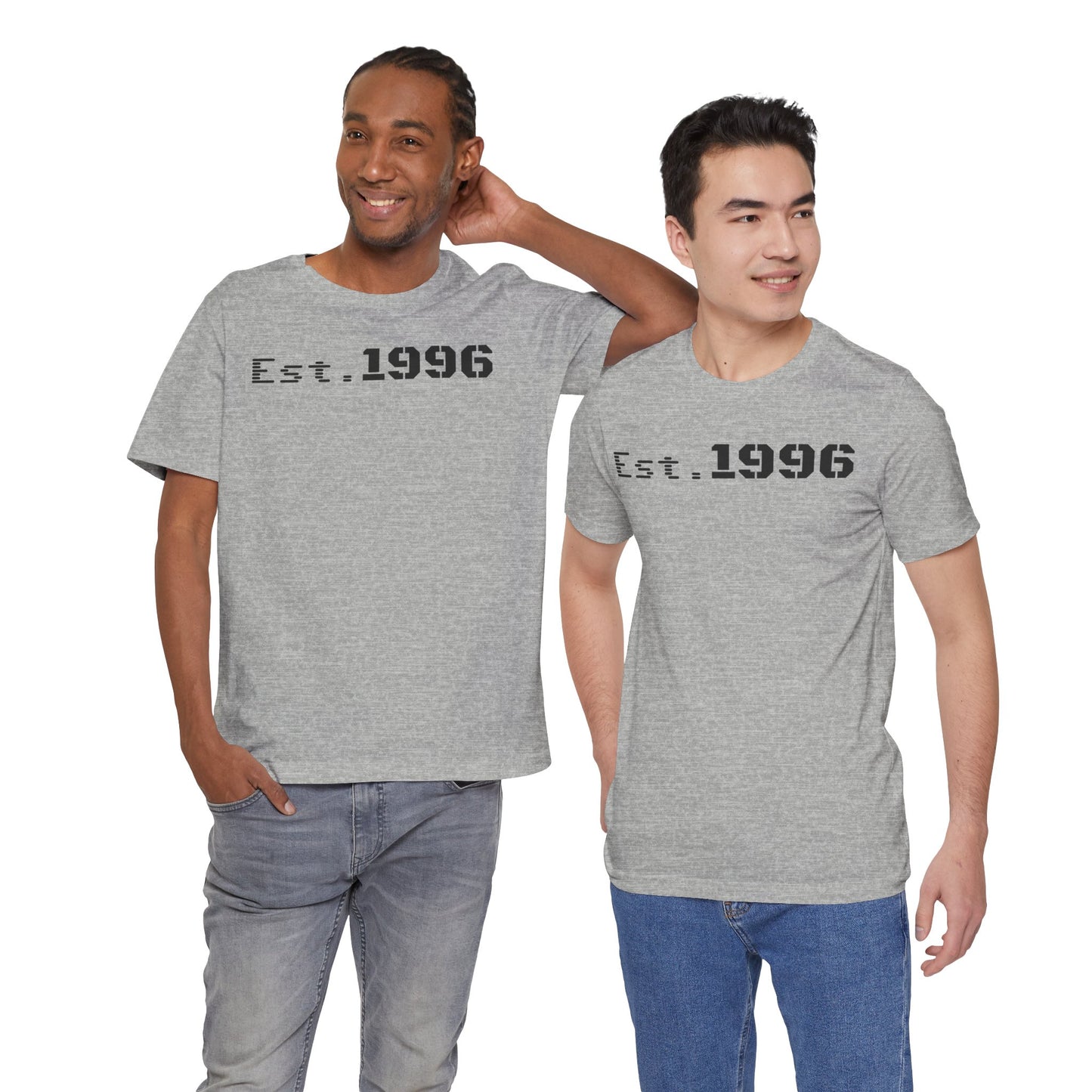 Unisex Jersey Tee - 'Est. 1996' Graphic Shirt, Birthday Gift, Casual Wear, Vintage Style, Retro Fashion, Gift for Him/Her