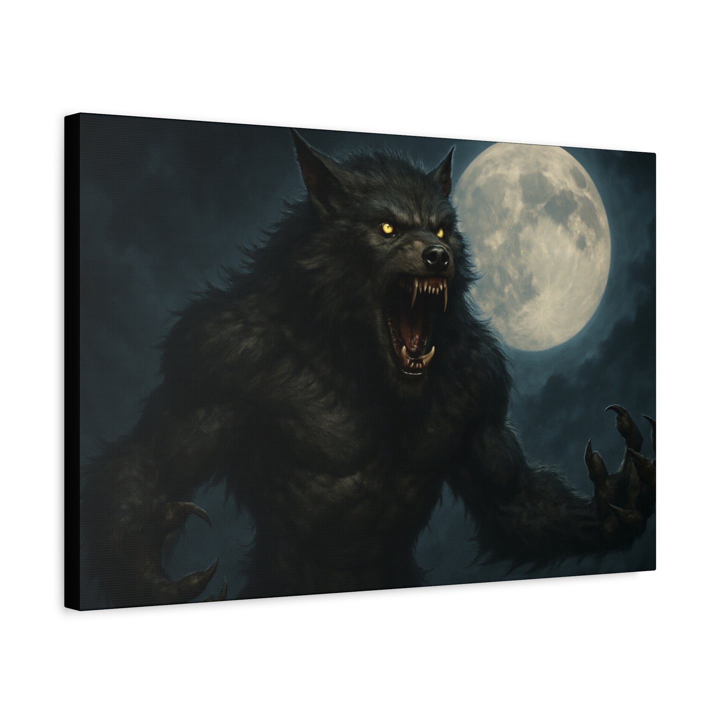 Werewolf Moon Canvas Art | Dark Fantasy Decor for Halloween, Gothic Home, Werewolf Lover Gift, Unique Wall Art, Spooky Decor