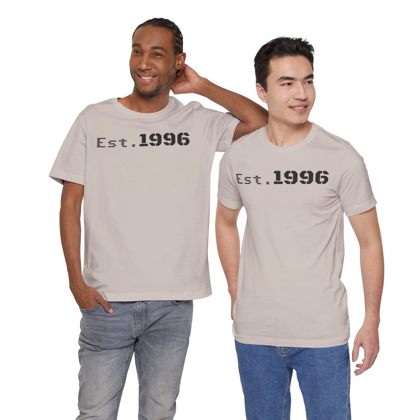 Unisex Jersey Tee - 'Est. 1996' Graphic Shirt, Birthday Gift, Casual Wear, Vintage Style, Retro Fashion, Gift for Him/Her