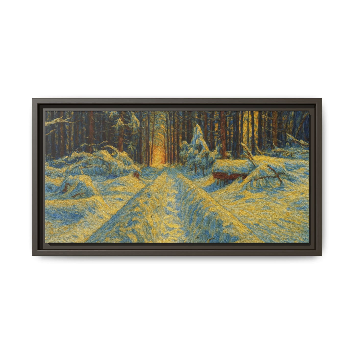 Canvas Art, Winter Landscape Wall Decor, Nature Lovers Gift, Seasonal Decor, Holiday Wall Art, Cozy Home Decoration, Framed Matte Canvas