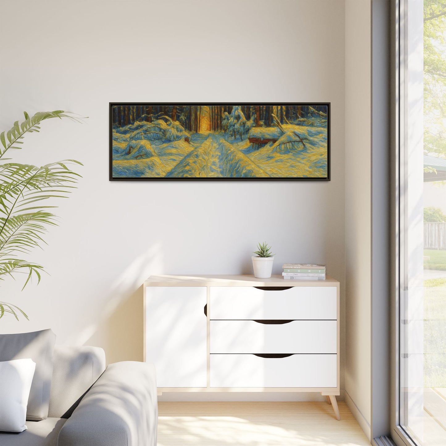 Canvas Art, Winter Landscape Wall Decor, Nature Lovers Gift, Seasonal Decor, Holiday Wall Art, Cozy Home Decoration, Framed Matte Canvas