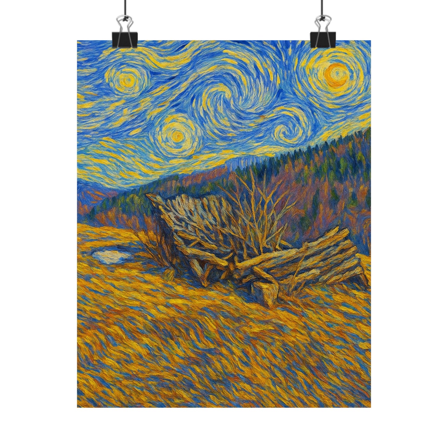 Matte Vertical Posters of Starry Night - Art Print for Home Decor, Wall Art, Gift for Art Lovers, Bacground for Celebrations