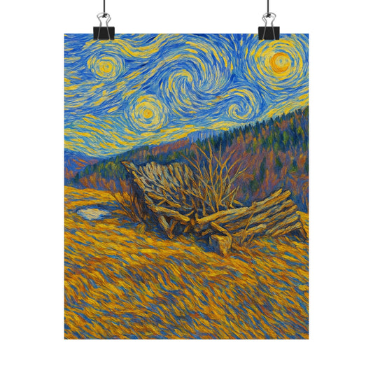 Matte Vertical Posters of Starry Night - Art Print for Home Decor, Wall Art, Gift for Art Lovers, Bacground for Celebrations