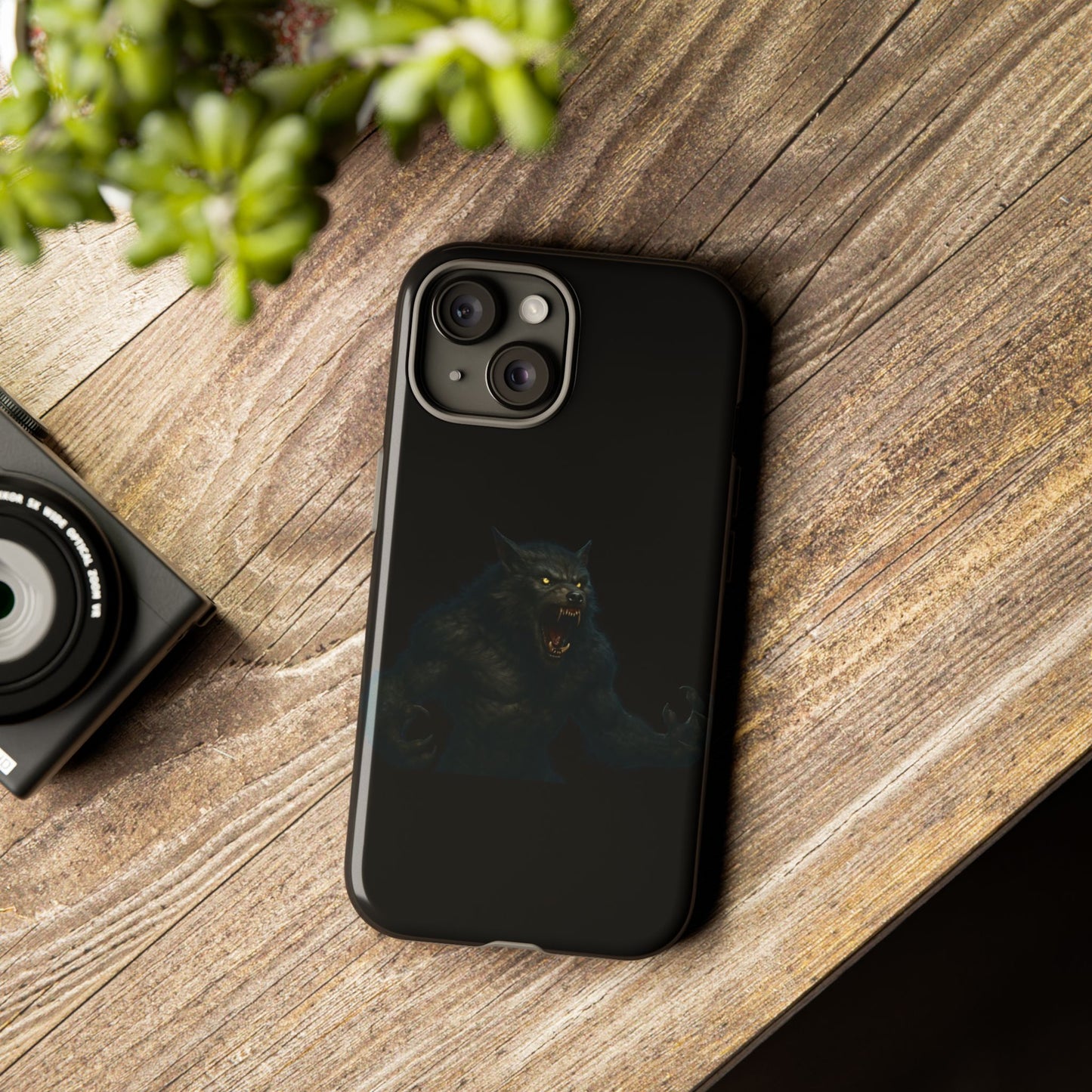 Werewolf Phone Case, Tough Cases, Black Panther Design, Gift for Animal Lovers, Phone Accessories, Fierce Phone Protection