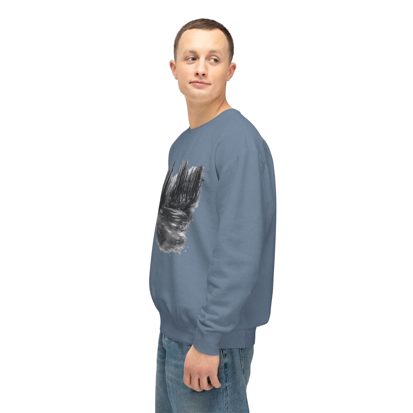 Scenic Minimalist Crewneck Sweatshirt - Cozy Art Tee for Nature Lovers, Gift for Her, Layering Essential, Perfect for Fall, Everyday Wear