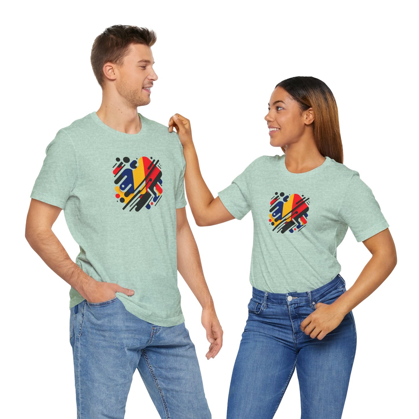 Artistic Heart Unisex Jersey Tee - Vibrant Graphic Tee, Casual Wear, Gift for Art Lovers, Birthday Surprise, Everyday Comfort