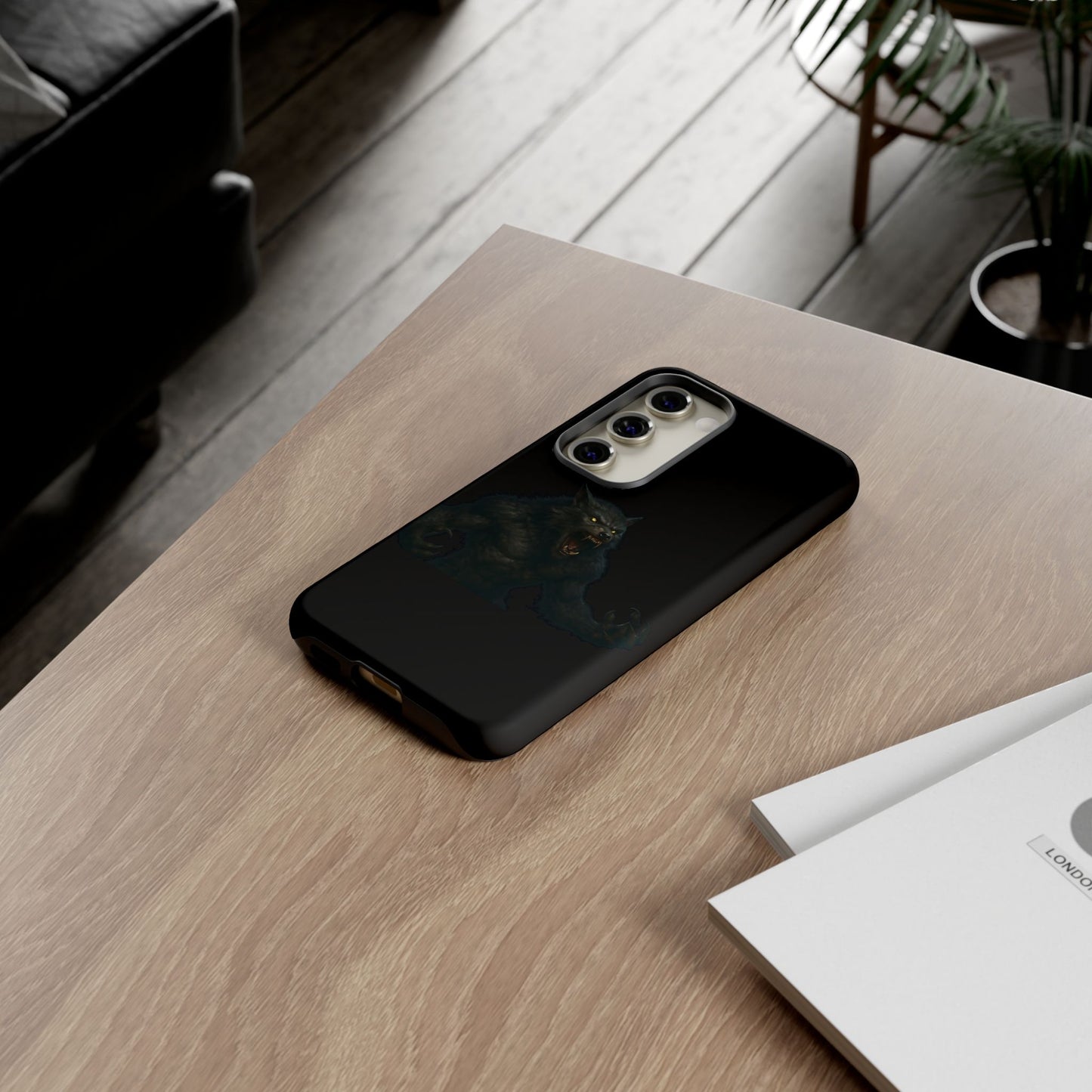 Werewolf Phone Case, Tough Cases, Black Panther Design, Gift for Animal Lovers, Phone Accessories, Fierce Phone Protection