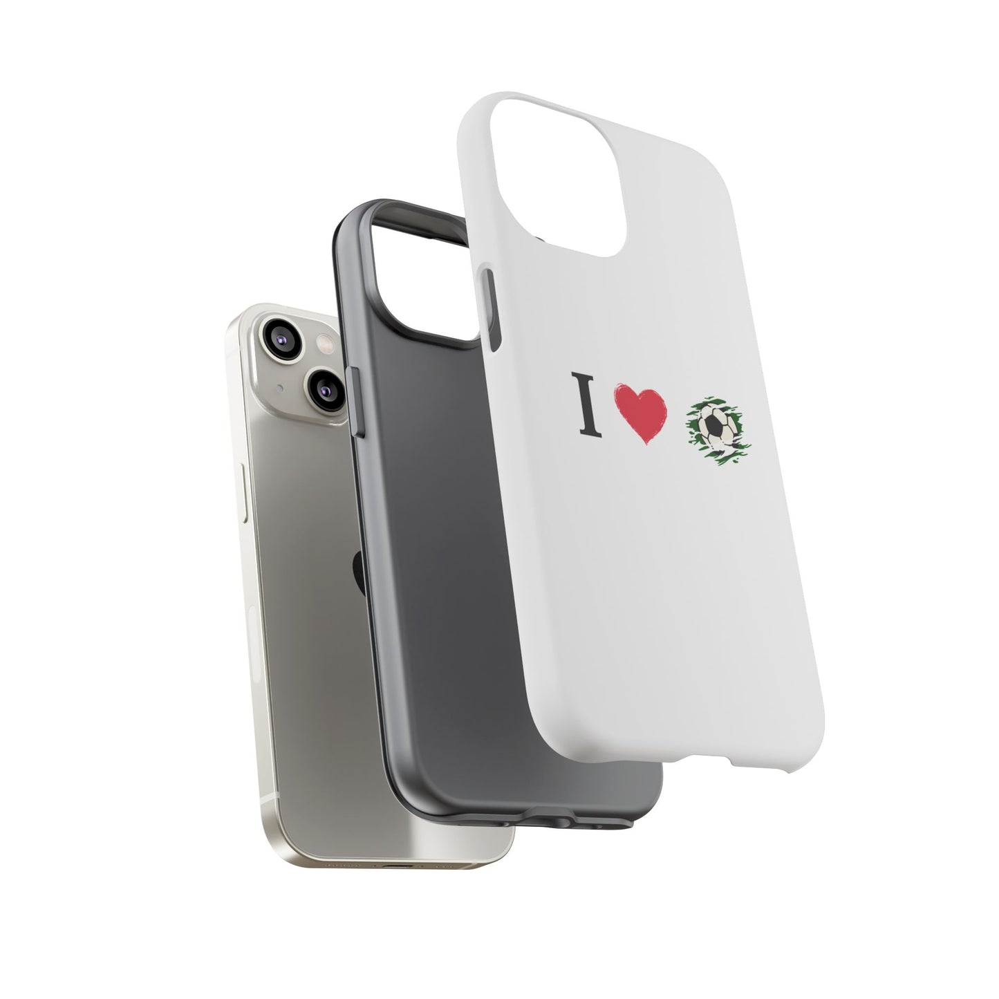 Soccer Phone Case, I Love Soccer, Tough Case Cover, Sporty Phone Accessories, Gift for Soccer Lovers, Unique Soccer Design