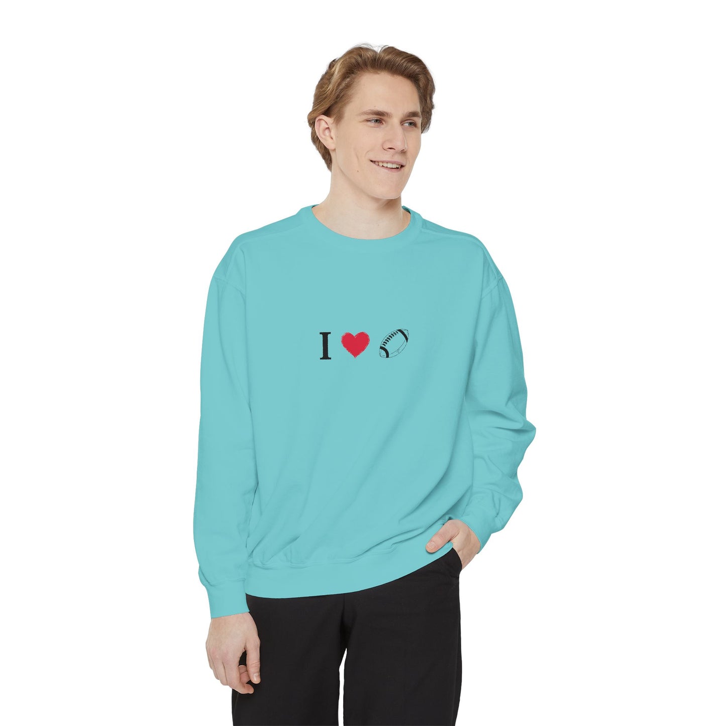 Unisex Sweatshirt, I love Football, Cozy, Perfect for Everyday Wear, Gift Idea for Friends, Couples, and Special Occasions