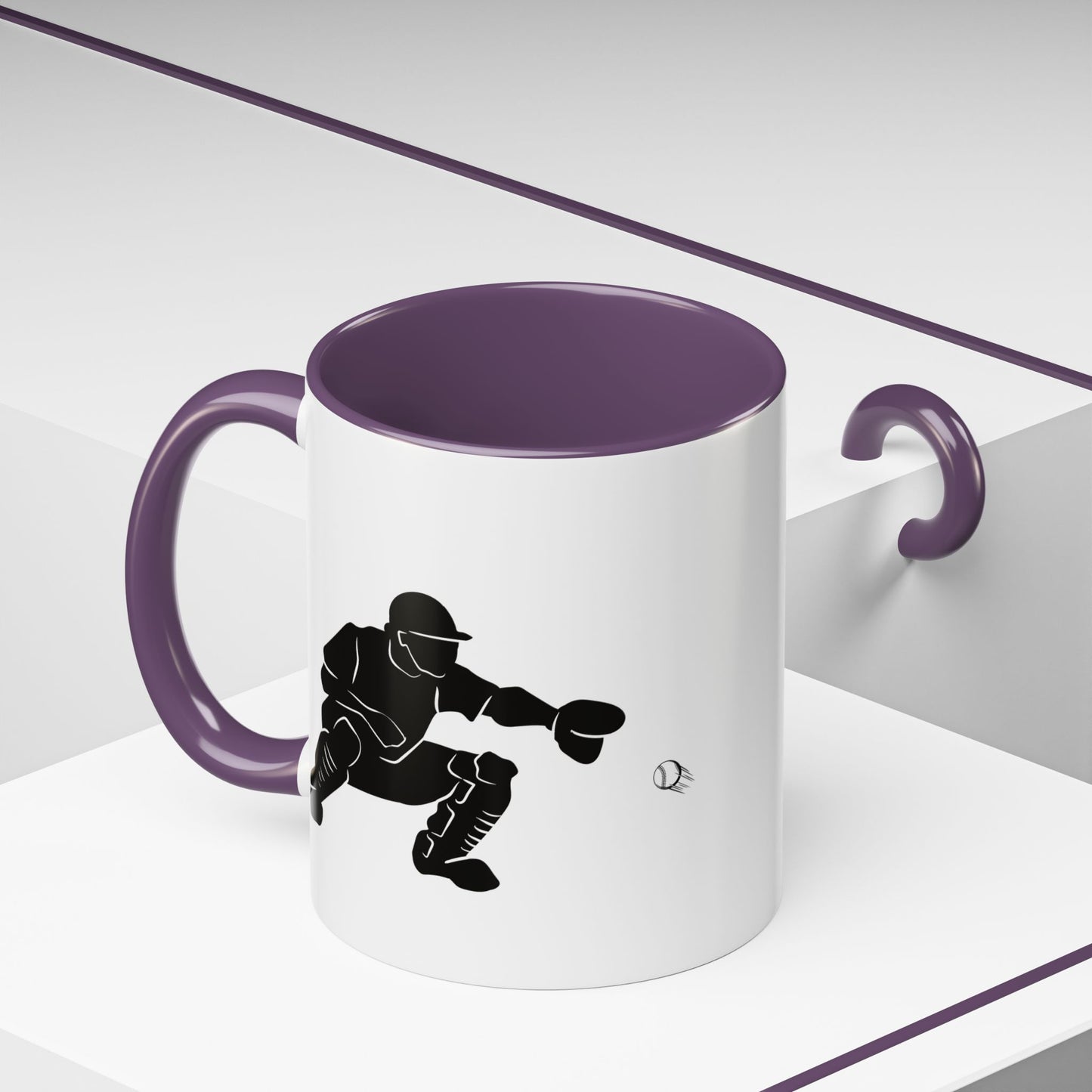 Baseball Catcher Coffee Mug, Sports Gift for Coaches, Black Accent Mug for Fans, Perfect for Birthdays & Celebrations, Unique Cup