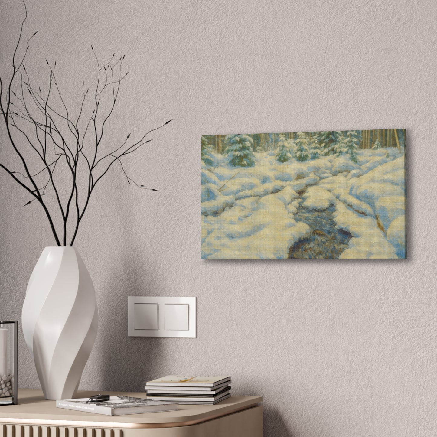 Winter Landscape Canvas Art, Nature Decor, Gallery Wall Art, Cozy Home Accent, Winter Wonderland Painting