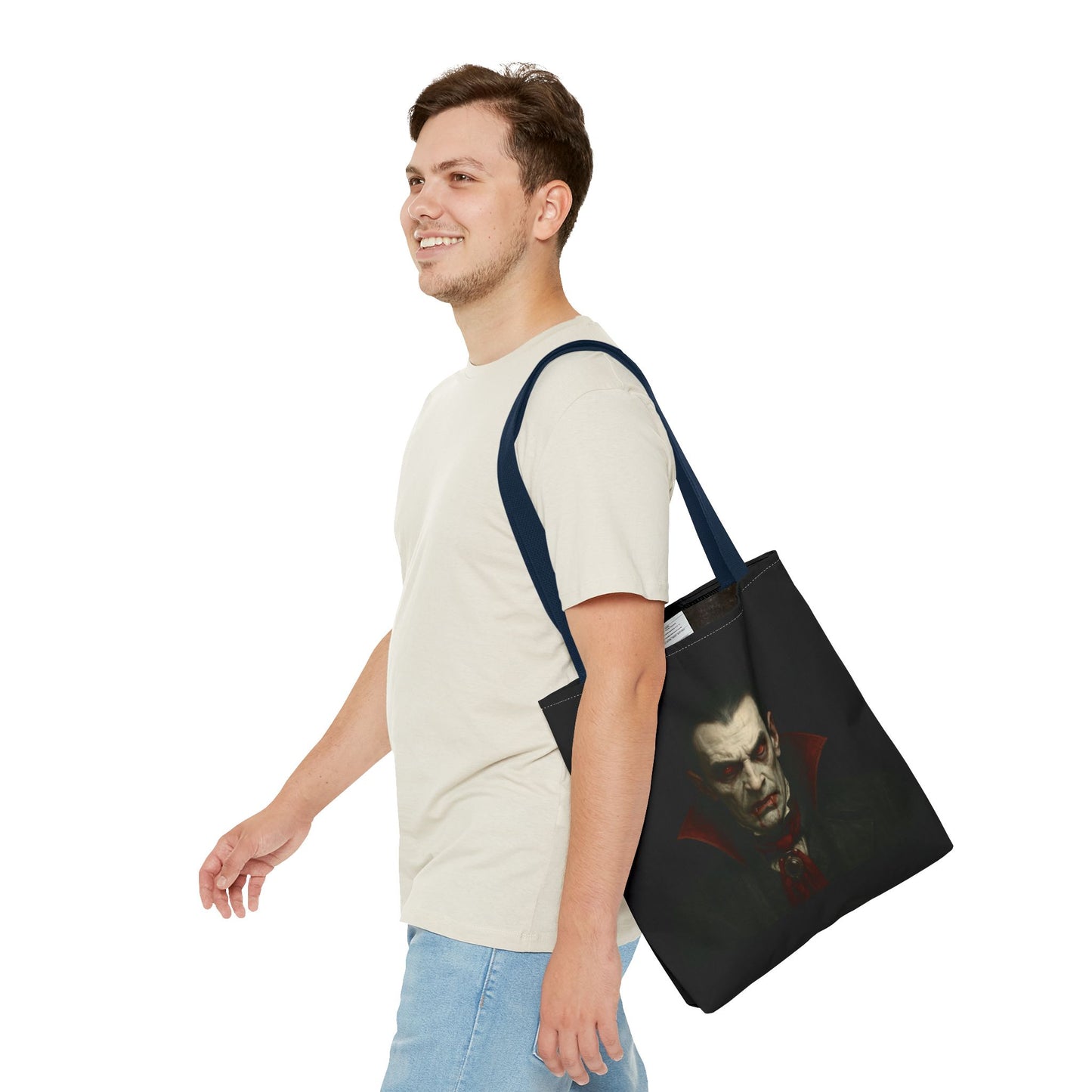 Vampire Haunted Tote Bag, Spooky Shopping Bag, Halloween Accessory, Gothic Style Handbag, Perfect for Halloween Parties, Unisex Tote