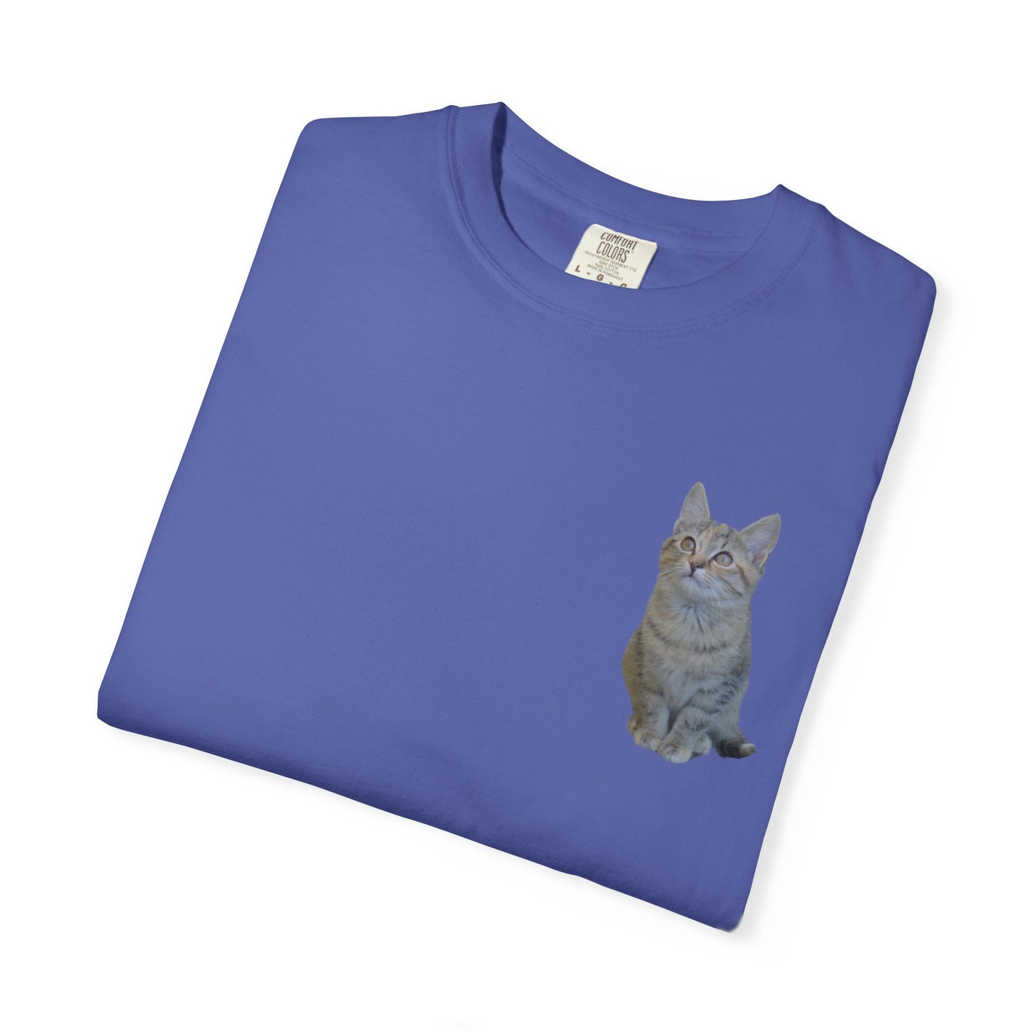Whimsical Cat Pocket T-Shirt for Cat Lovers
