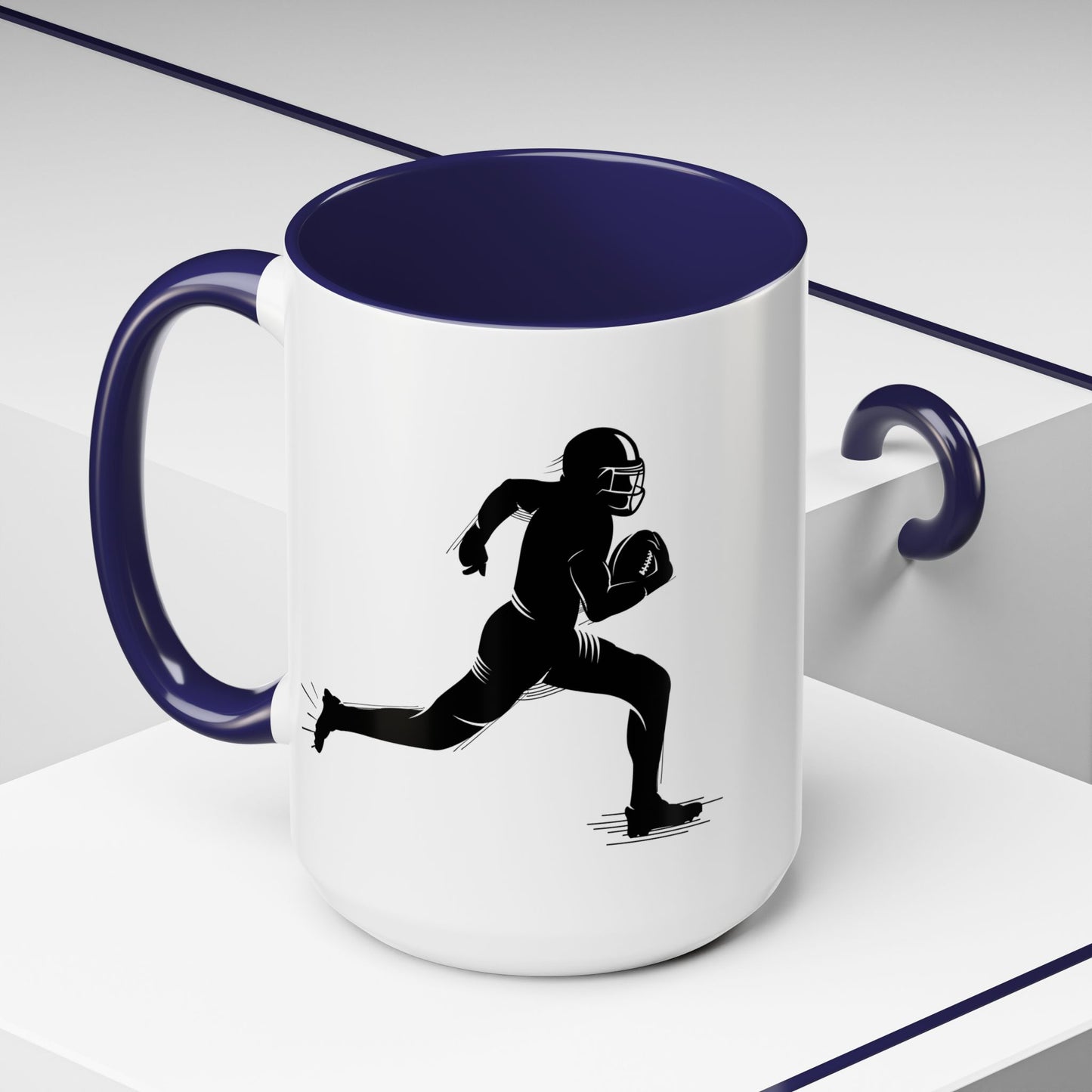 Football Player Themed Accent Coffee Mug, Sports Fan Gift, Unique Mug for Athletes, Coffee Lover, Game Day Essential