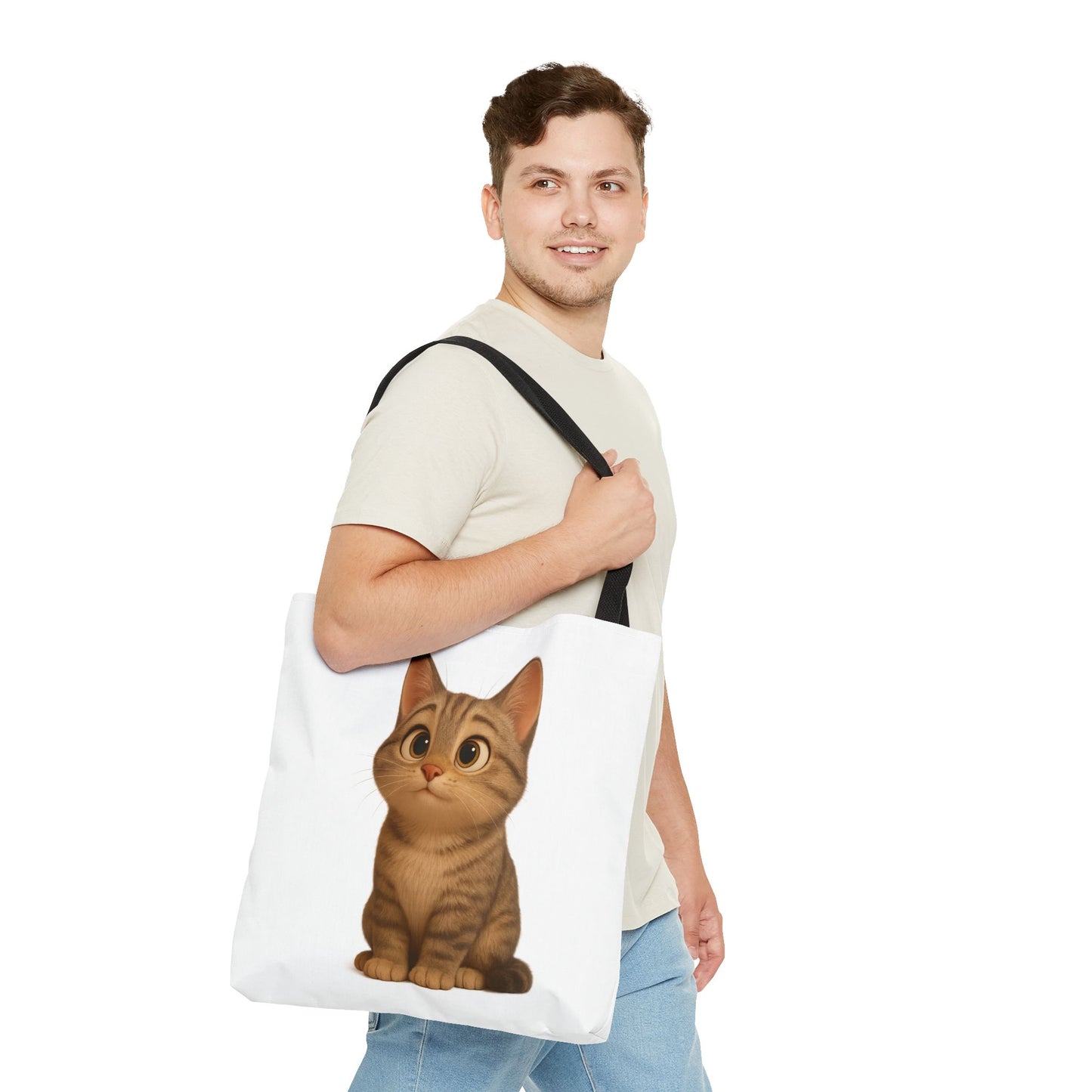 Cute Cat Tote Bag - Perfect for Animal Lovers, Eco-Friendly Carryall, Beach Bag, Shopping Tote, Gift for Cat Owners