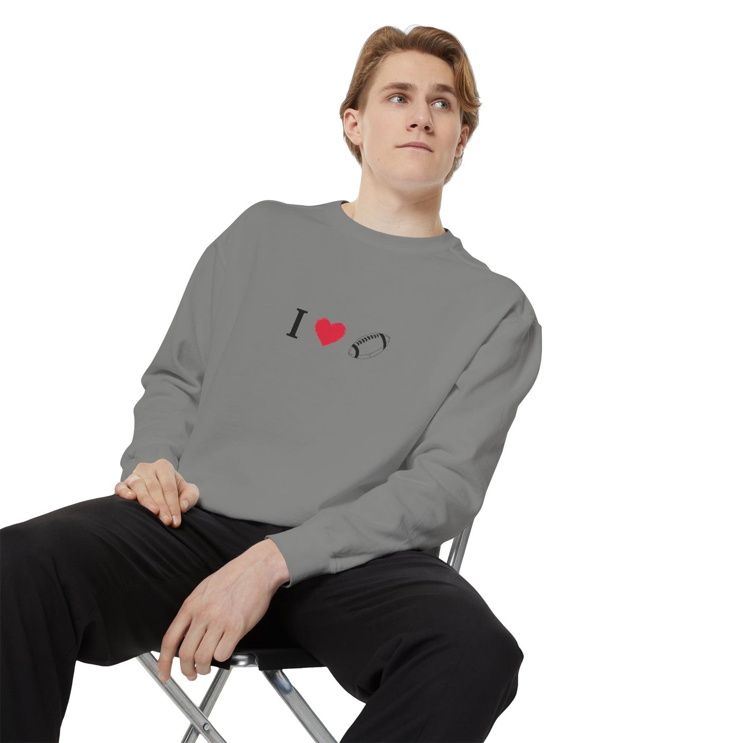 Unisex Sweatshirt, I love Football, Cozy, Perfect for Everyday Wear, Gift Idea for Friends, Couples, and Special Occasions