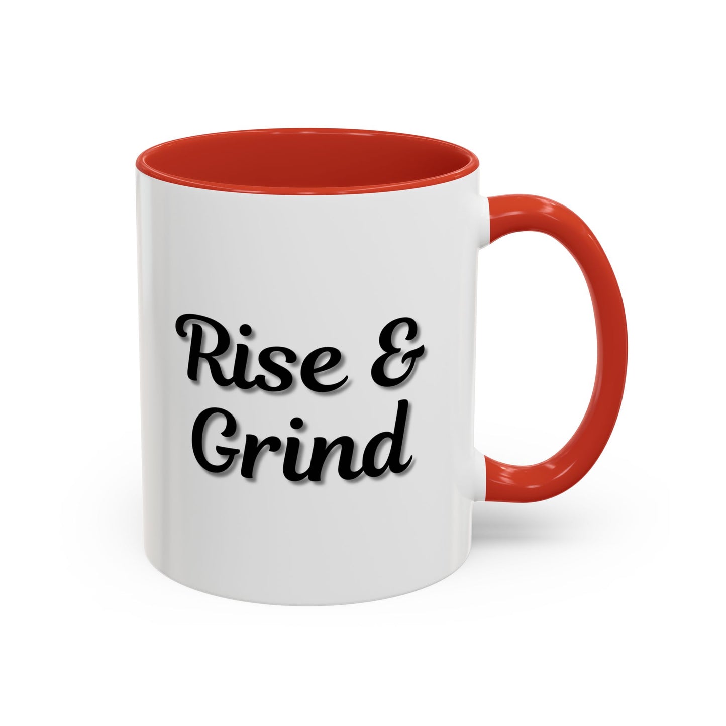 Rise & Grind Coffee Mug – Motivational Black Accent Mug for Daily Inspiration