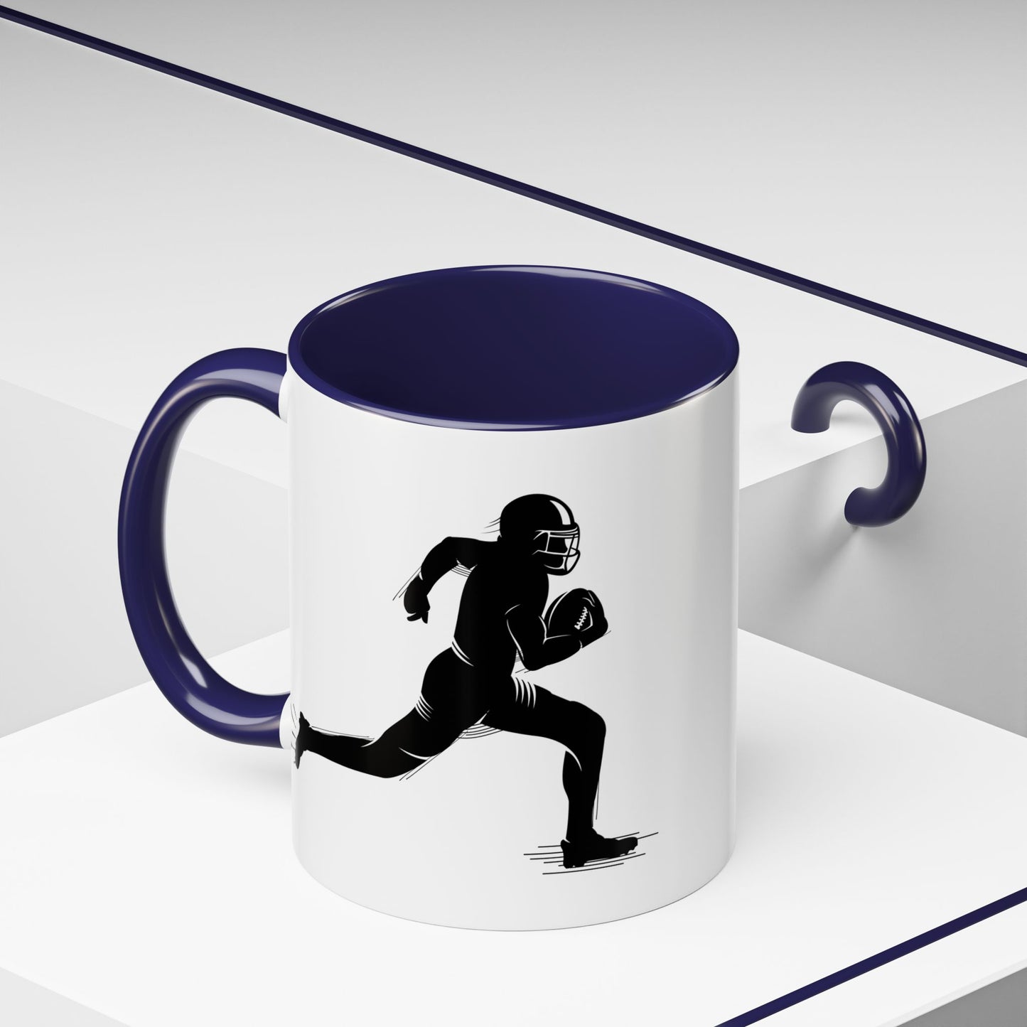 Football Player Themed Accent Coffee Mug, Sports Fan Gift, Unique Mug for Athletes, Coffee Lover, Game Day Essential